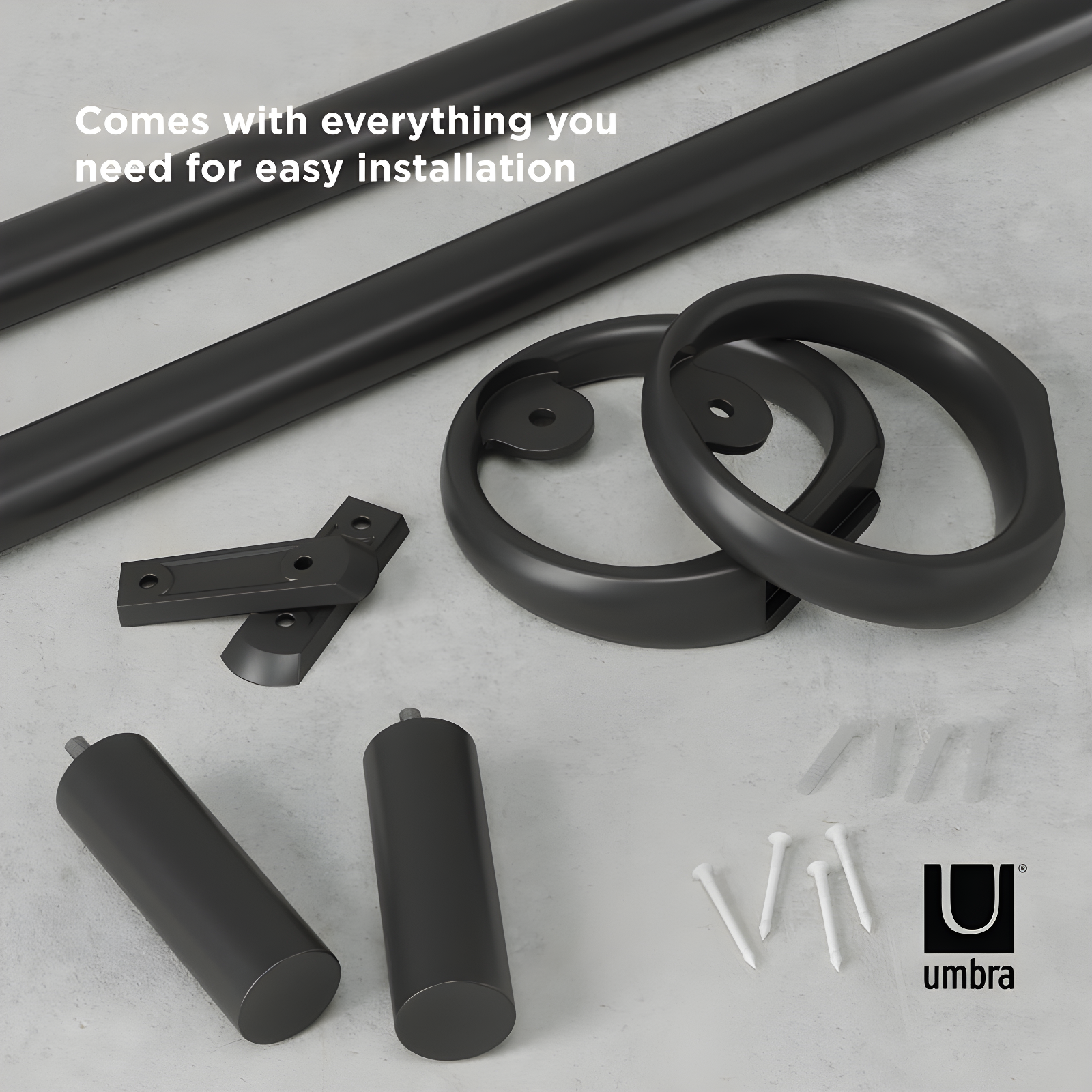 Umbra Steel Adjustable Single Curtain Rod