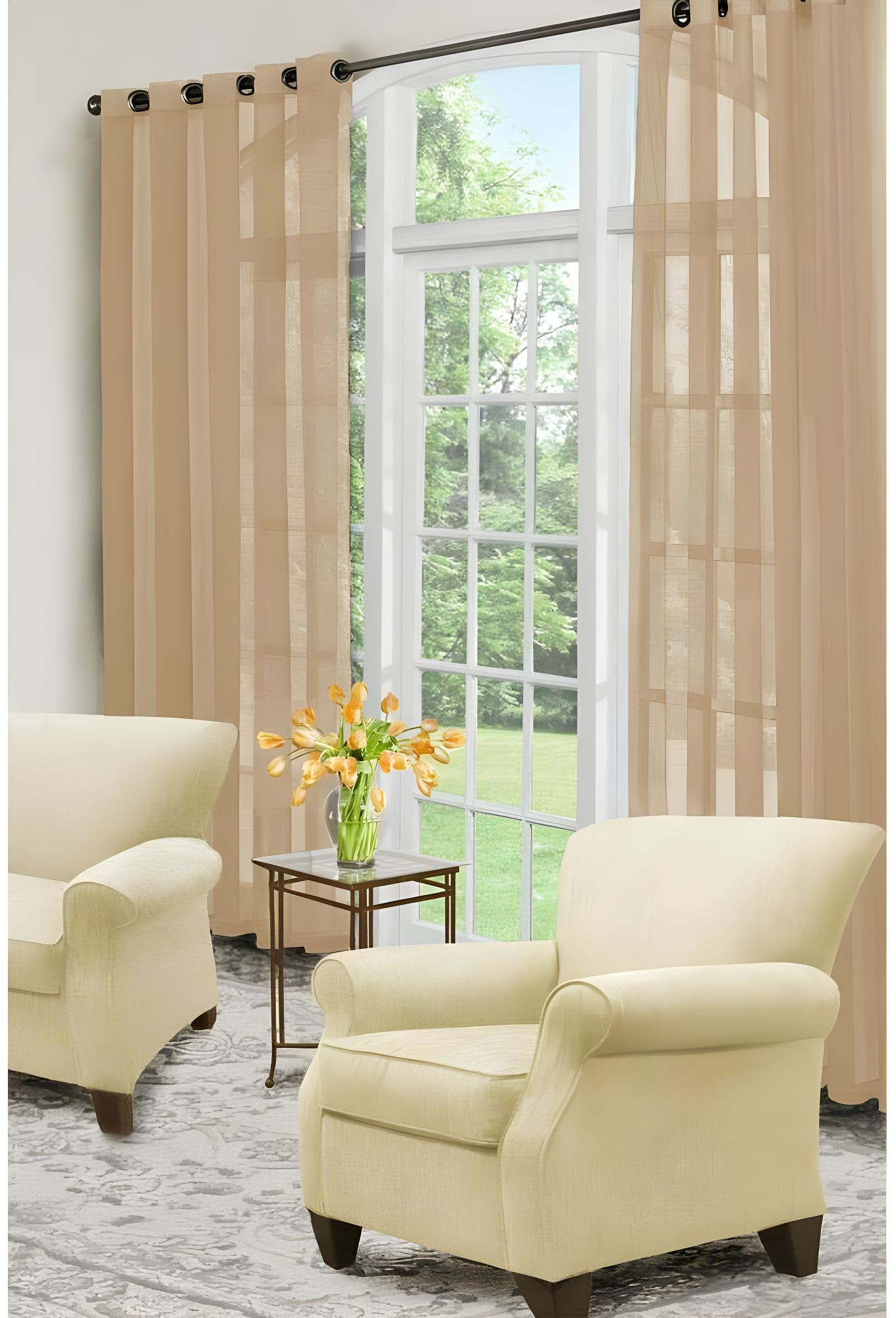 Arm & Hammer Curtain Fresh™ Odor-Neutralizing Sheer Voile Grommet 59 x 63 Curtain Panel in Latte