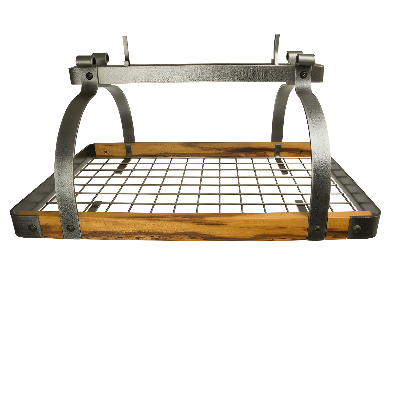 Signature 30" Rectangle Ceiling Pot Rack with Tigerwood & 24 Hooks