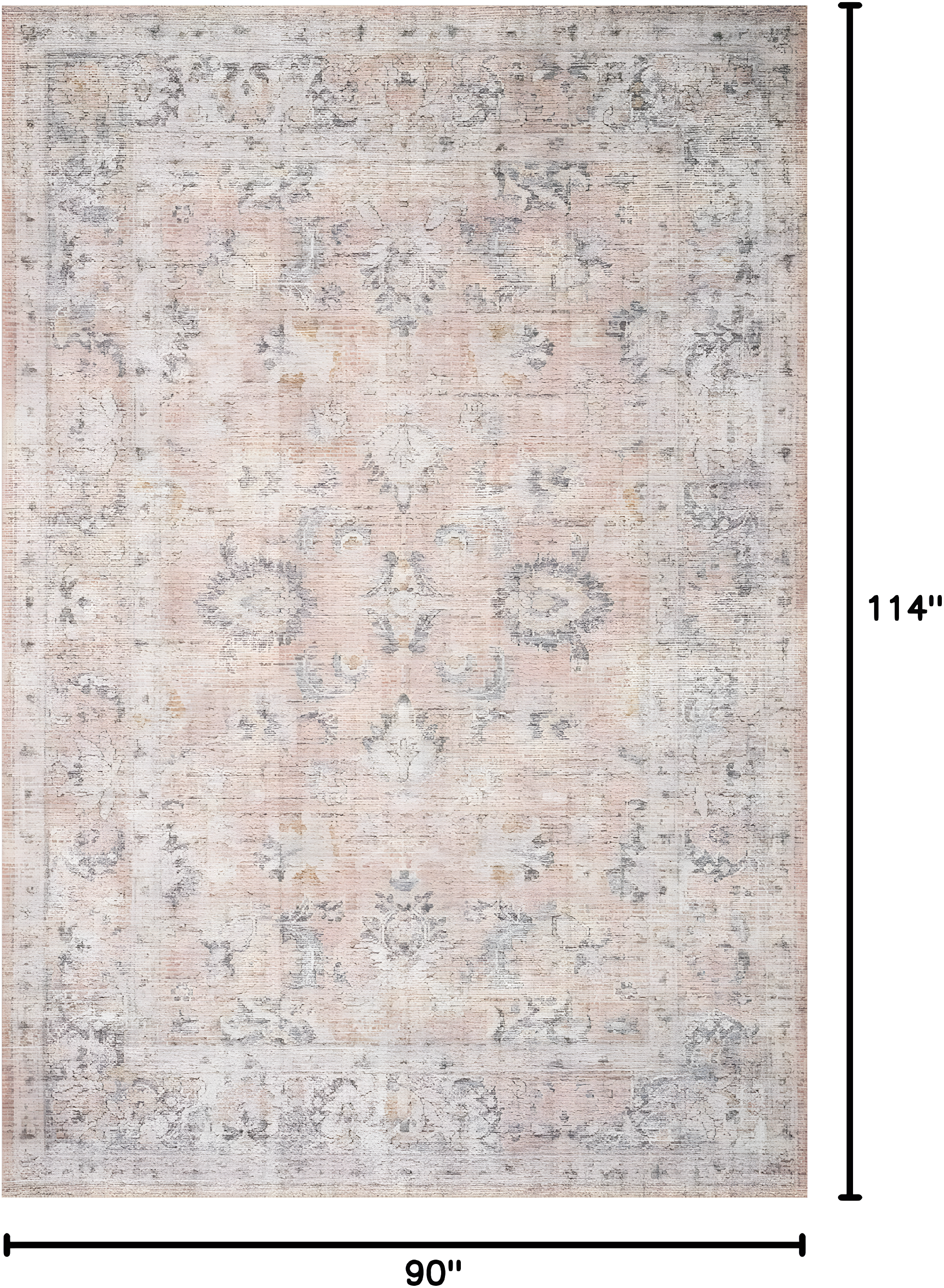 Roze Rug - Blush and Grey / 7'6" x 9'6"