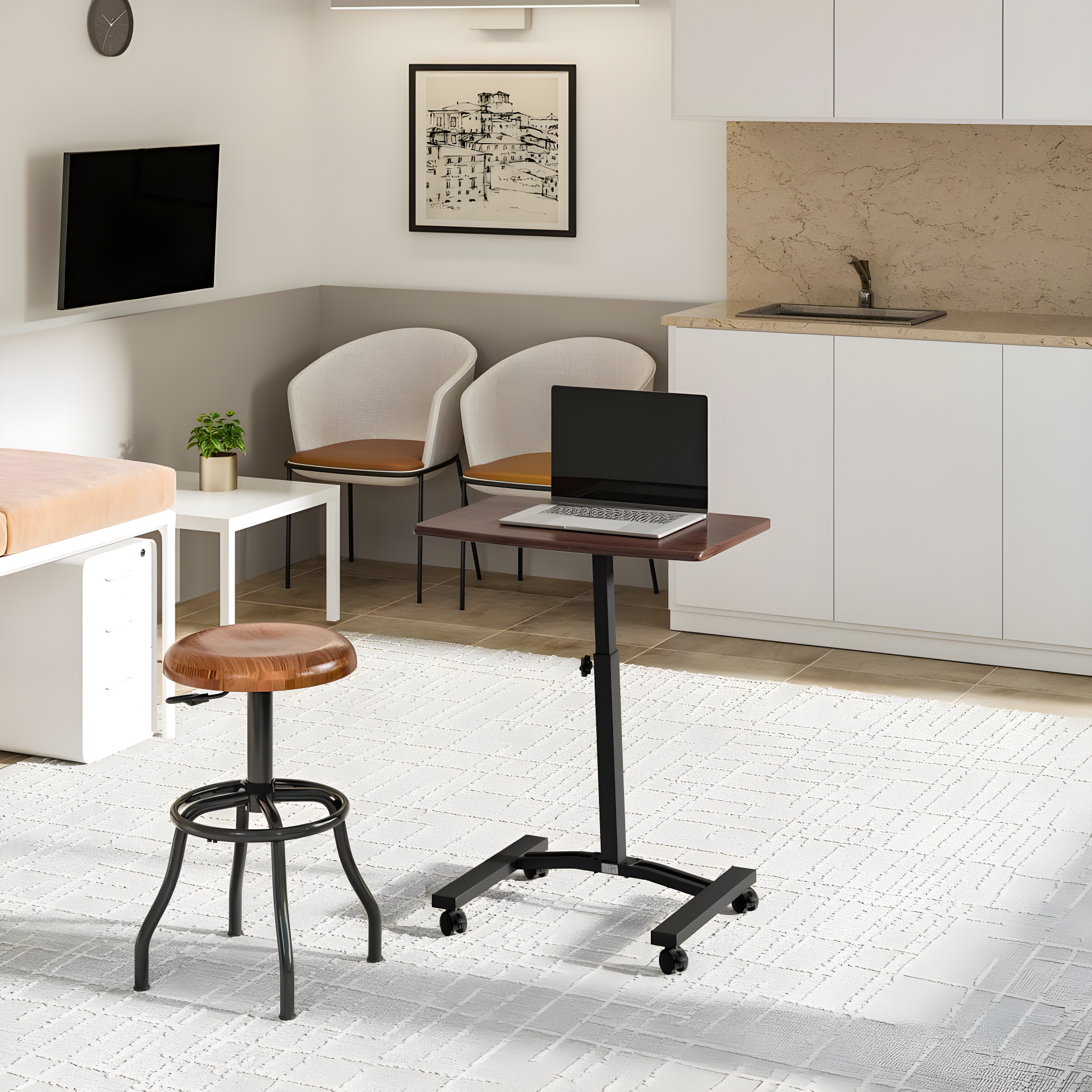 Seville Classics AIRLIFT® 24'' W Rolling Desk or Stand with Wheels & Reviews | Wayfair