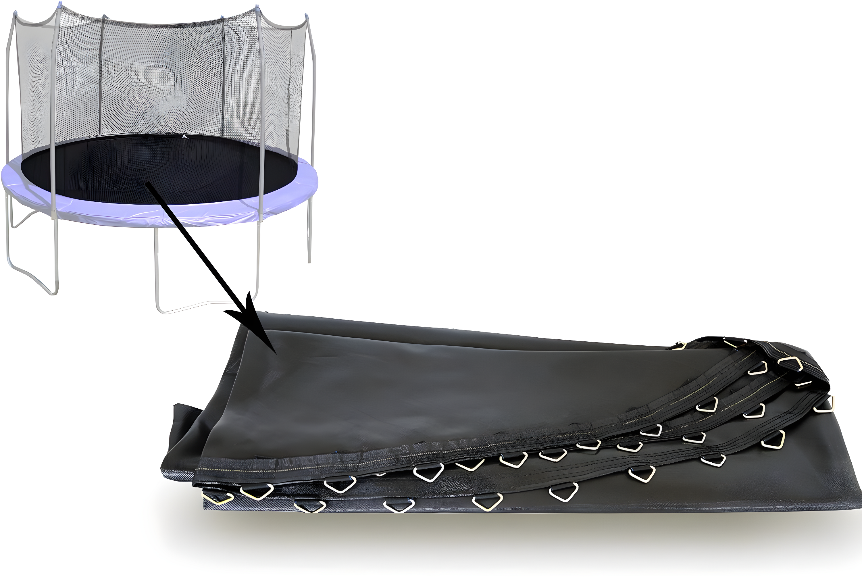 Pre-packaged 15' Round Jump Mat with 96 V- Rings