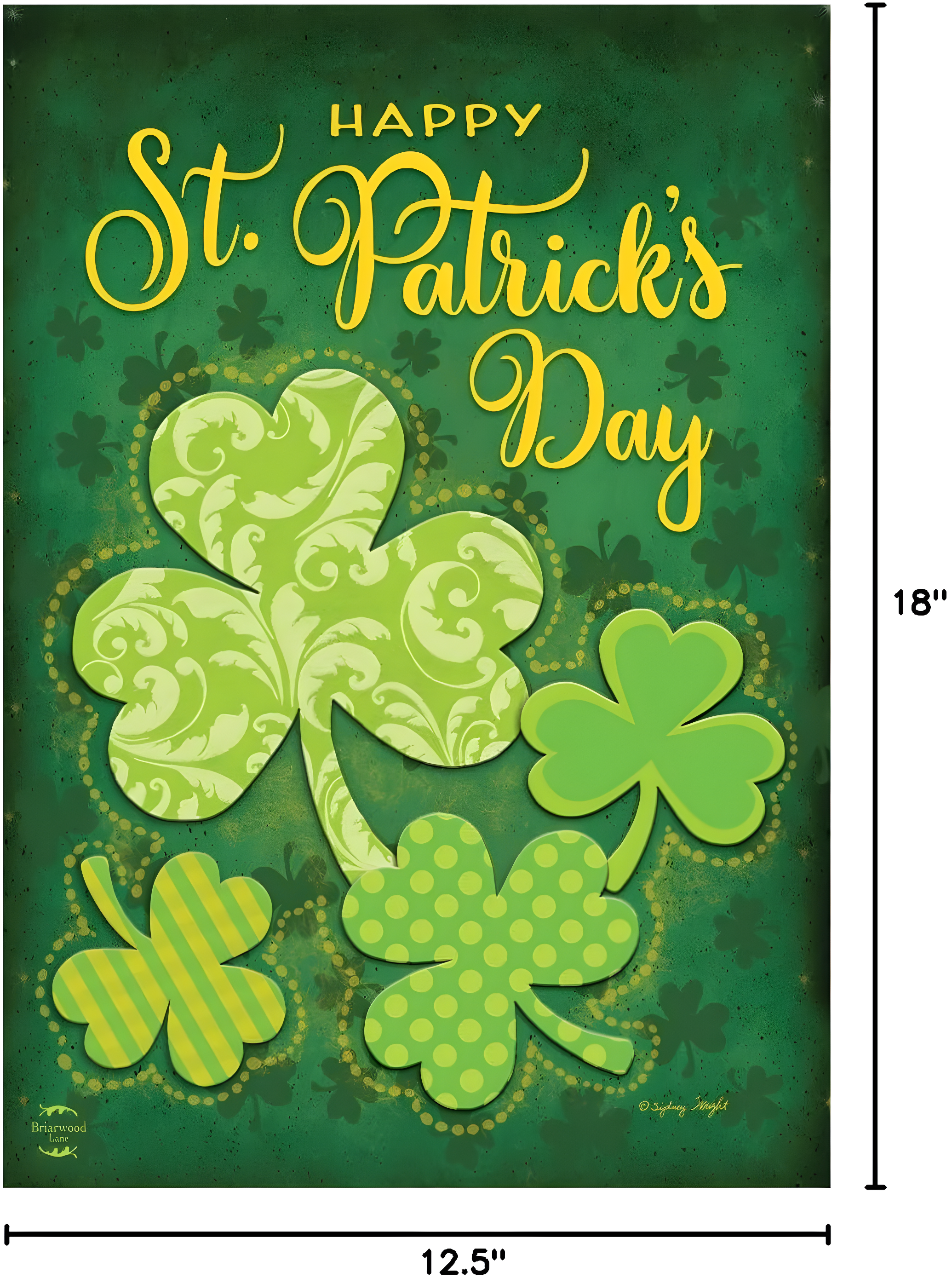 Briarwood Lane Lucky Shamrocks St. Patrick's Day Garden Flag Patt