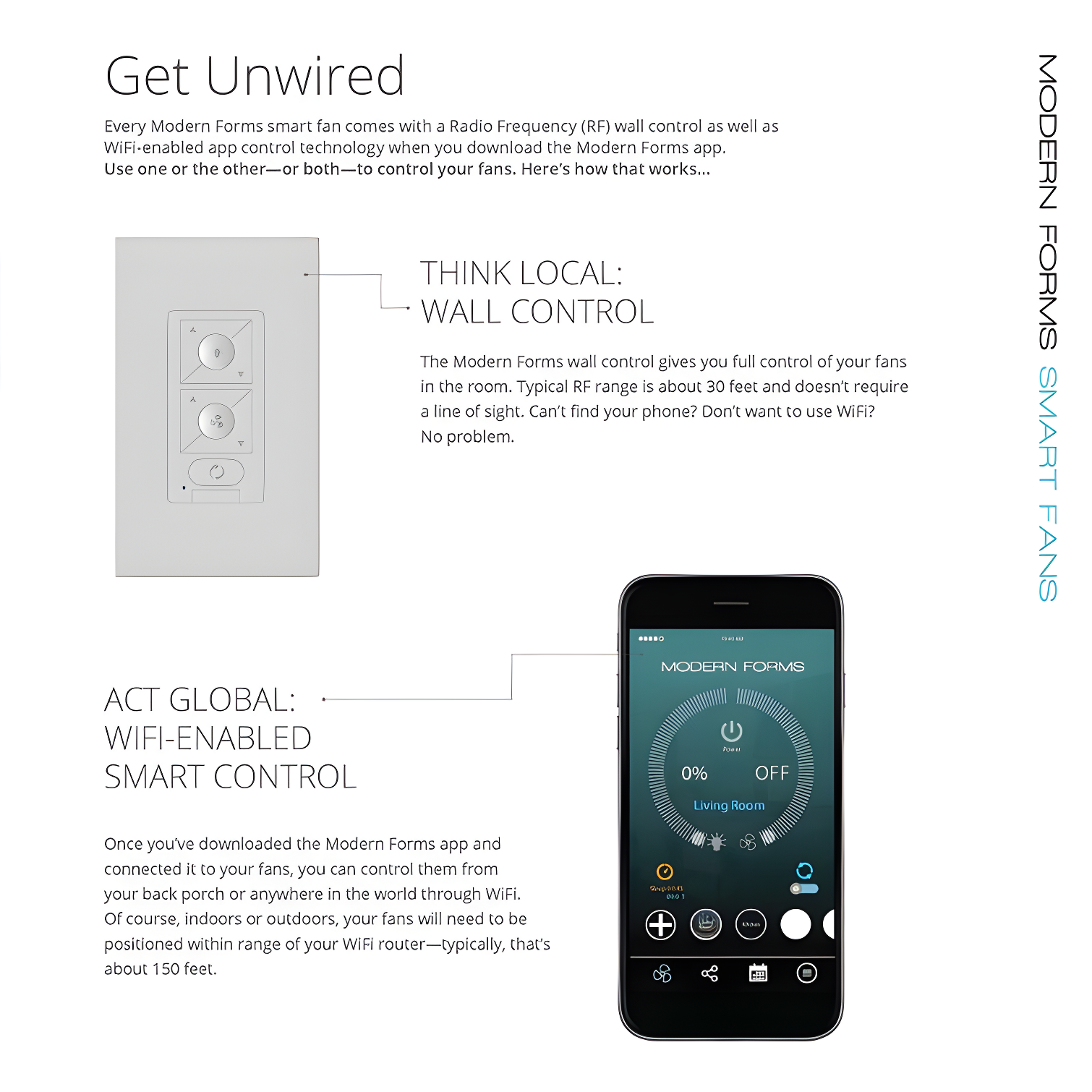 Wynd 5 - Blade Outdoor /Indoor Smart Ceiling Fan with Remote Control and LED Light Kit Included, Works With Alexa and iOS or Android App