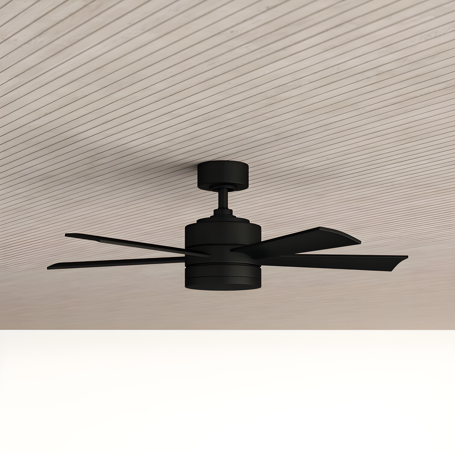Wynd 5 - Blade Outdoor /Indoor Smart Ceiling Fan with Remote Control and LED Light Kit Included, Works With Alexa and iOS or Android App