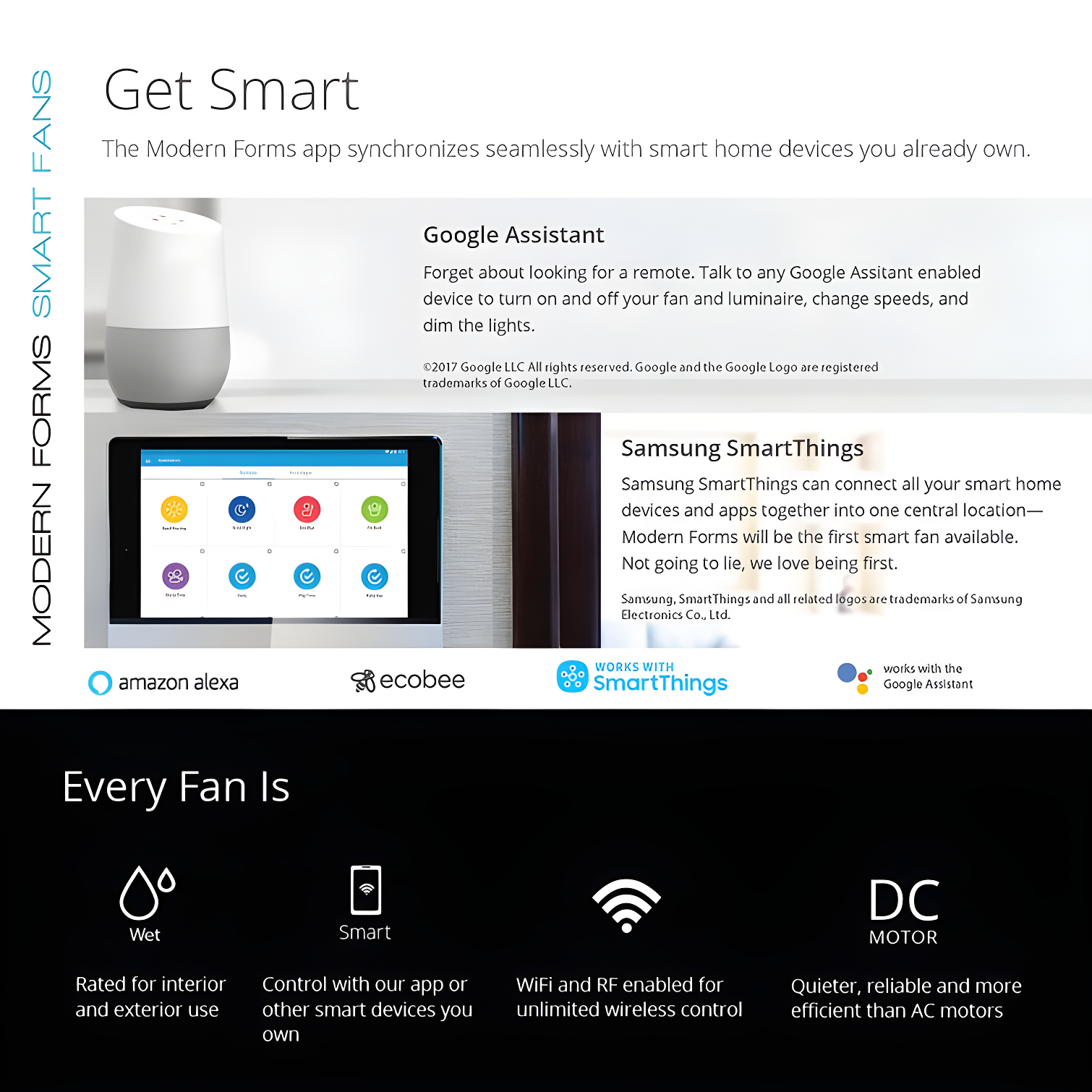 Wynd 5 - Blade Outdoor /Indoor Smart Ceiling Fan with Remote Control and LED Light Kit Included, Works With Alexa and iOS or Android App