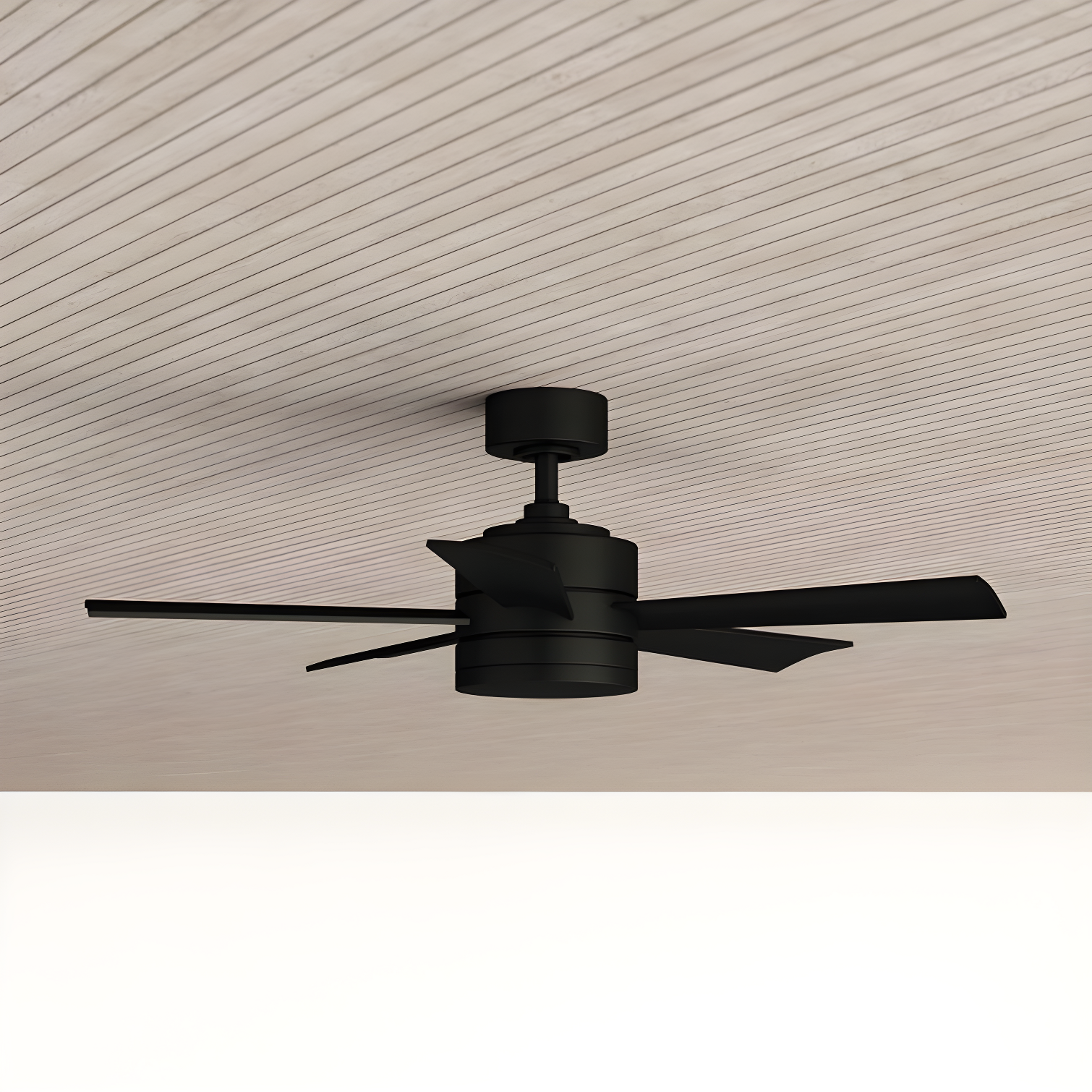 Wynd 5 - Blade Outdoor /Indoor Smart Ceiling Fan with Remote Control and LED Light Kit Included, Works With Alexa and iOS or Android App
