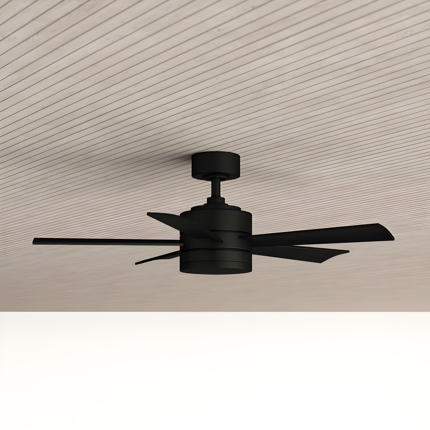 Wynd 5 - Blade Outdoor /Indoor Smart Ceiling Fan with Remote Control and LED Light Kit Included, Works With Alexa and iOS or Android App