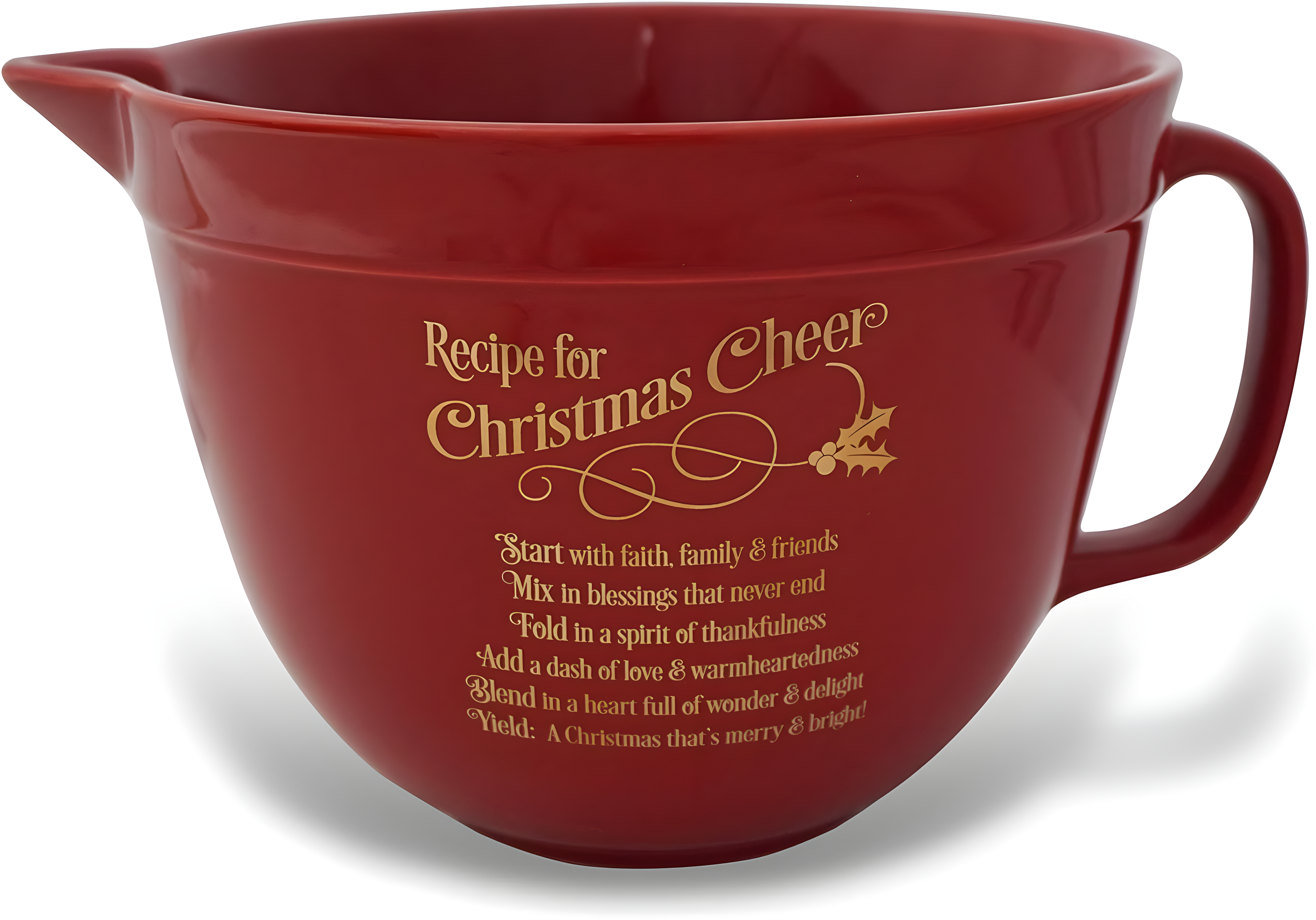 Abbey Gift Red Recipe for Xmas Cheer Mixing Bowl, Multi
