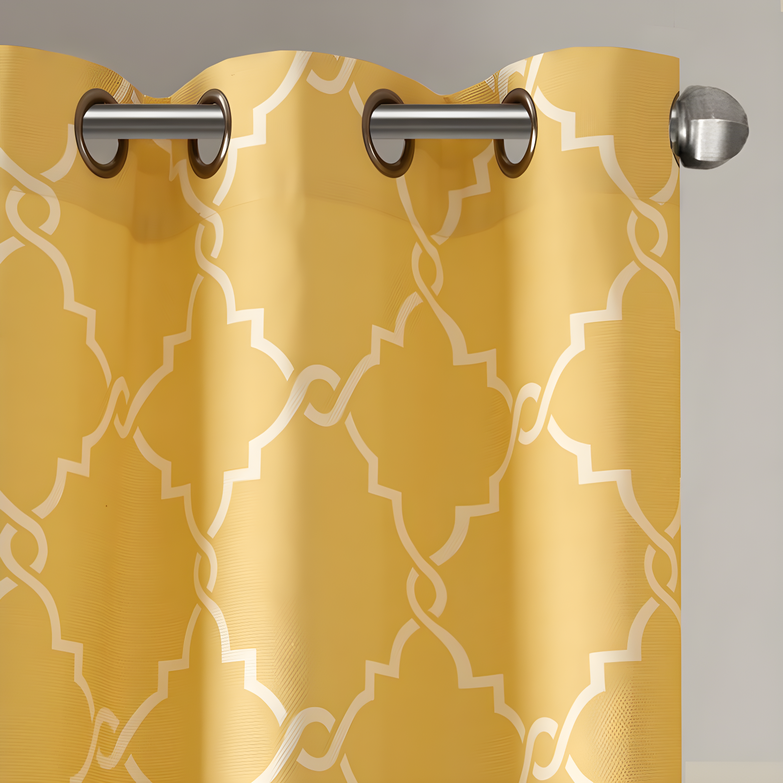 Madison Park Fretwork Print Grommet Top Single Window Curtain Panel