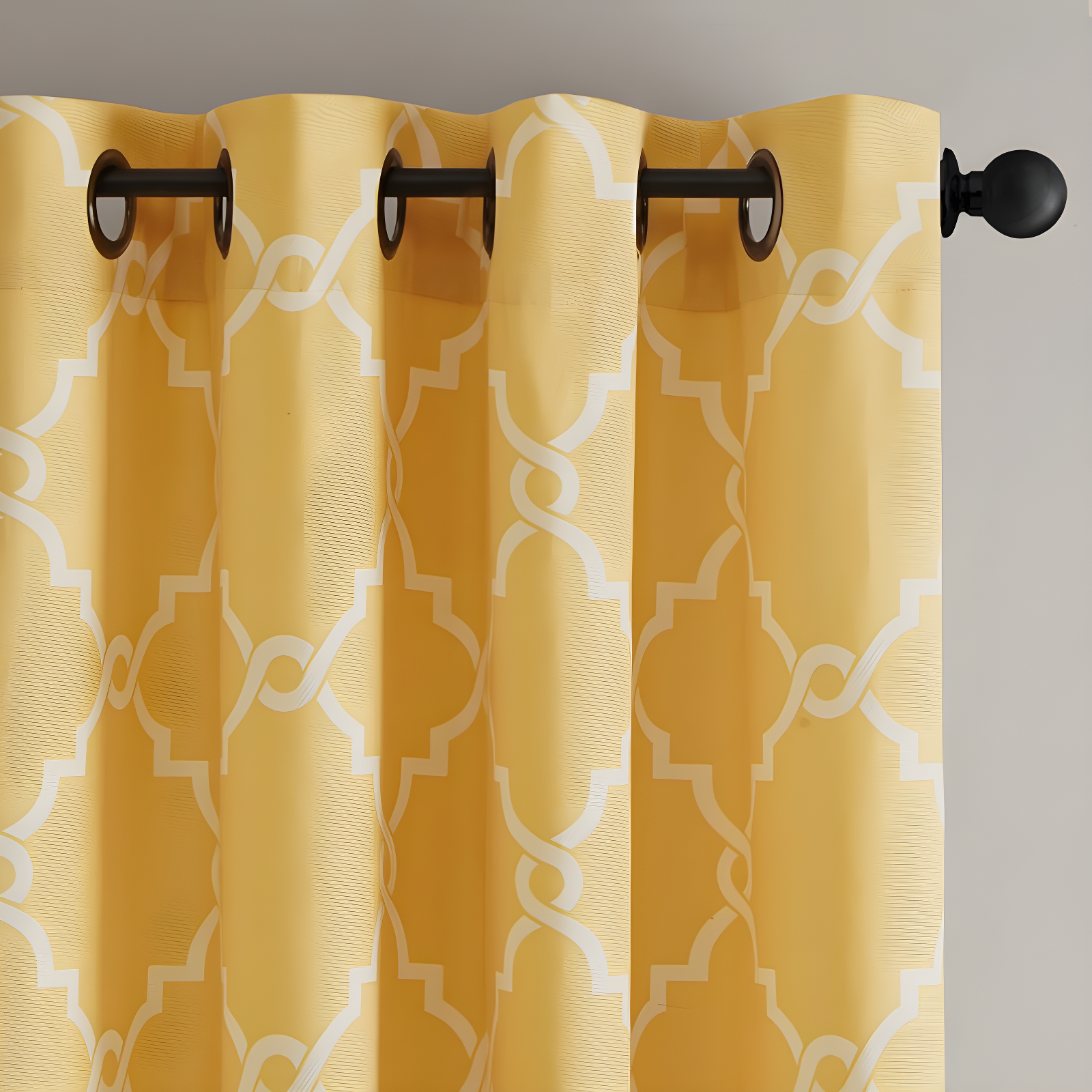 Madison Park Fretwork Print Grommet Top Single Window Curtain Panel