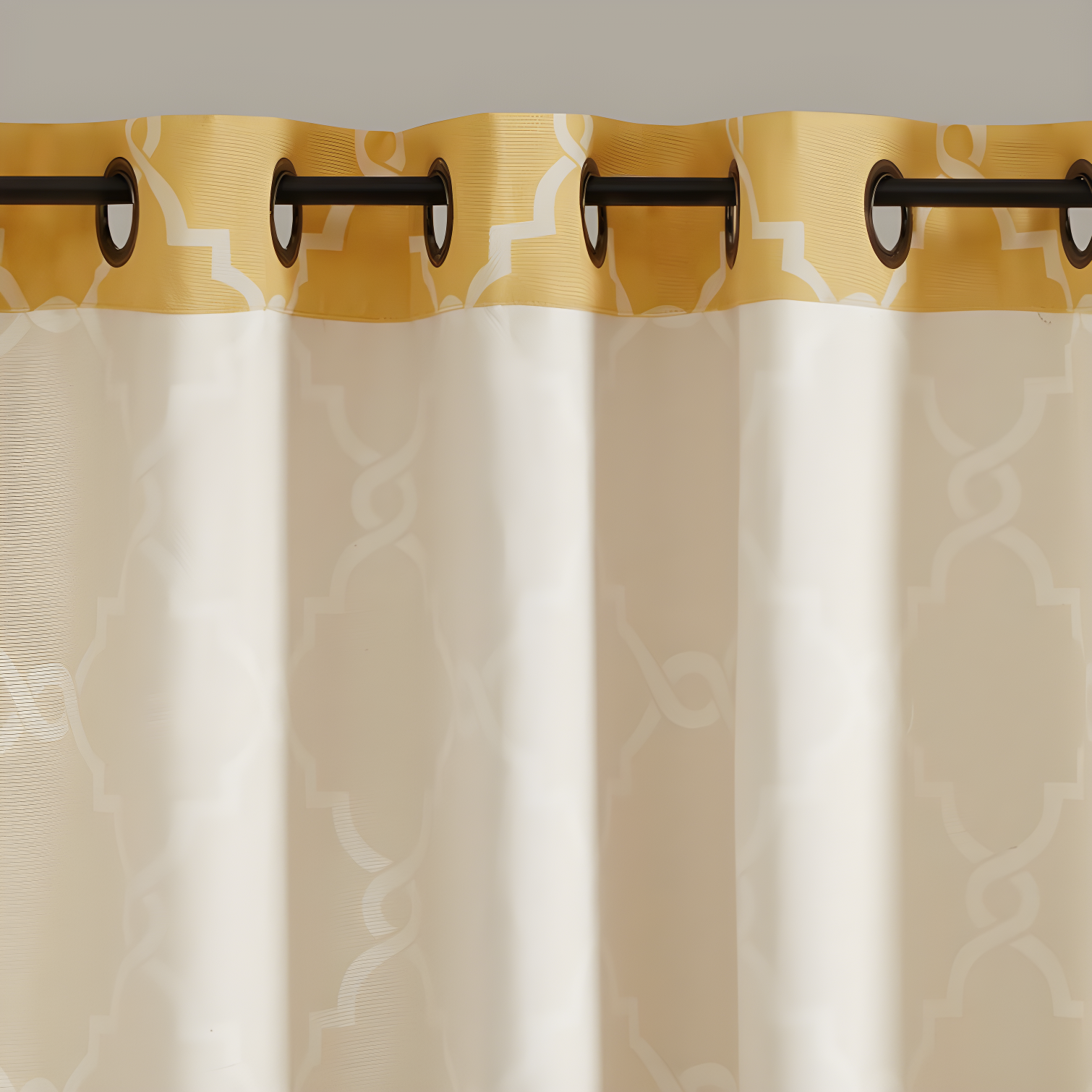 Madison Park Fretwork Print Grommet Top Single Window Curtain Panel