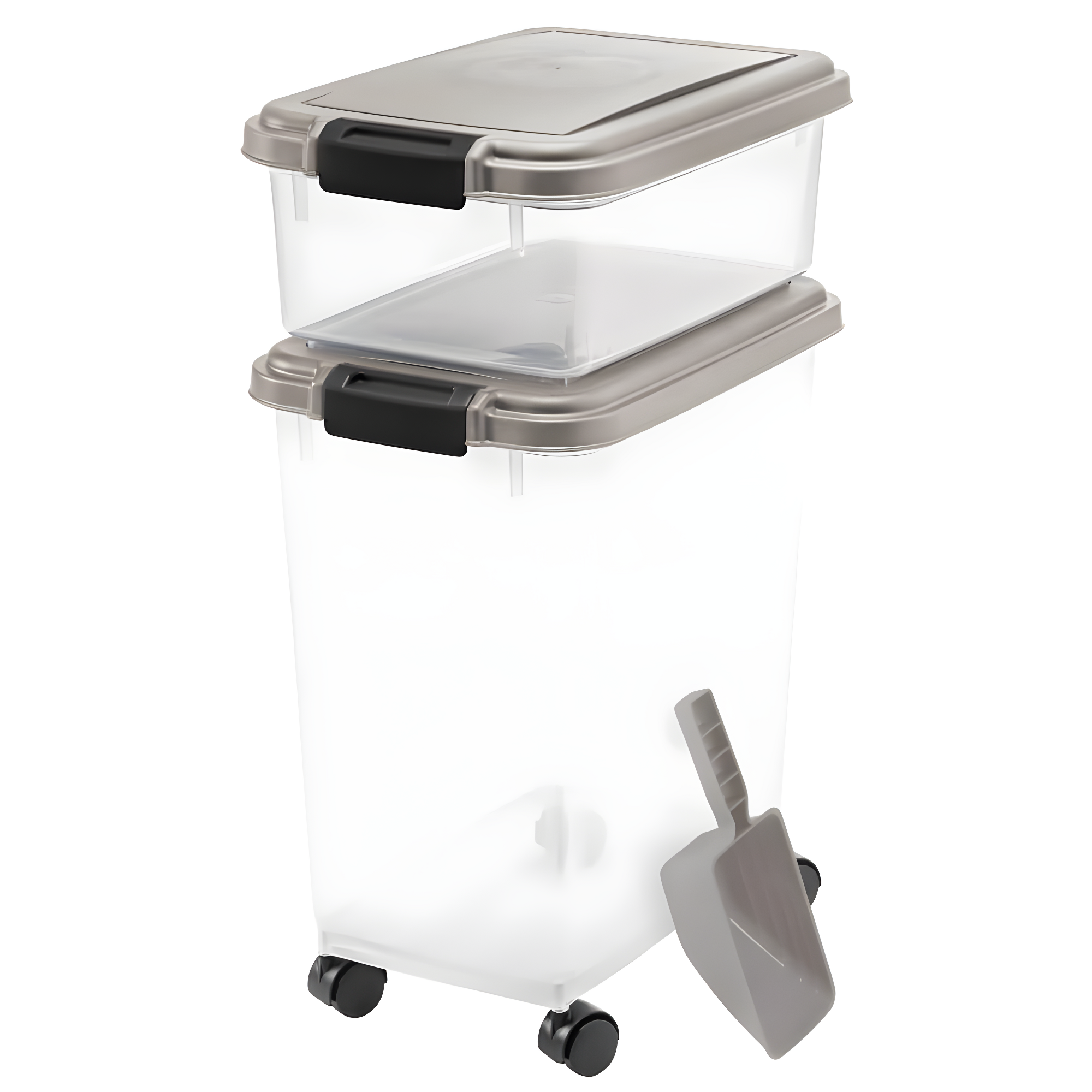 Zoey Tails 35 Lbs. WeatherPro Airtight Stackable Pet Food Storage Container Combo with Scoop & Treat Box