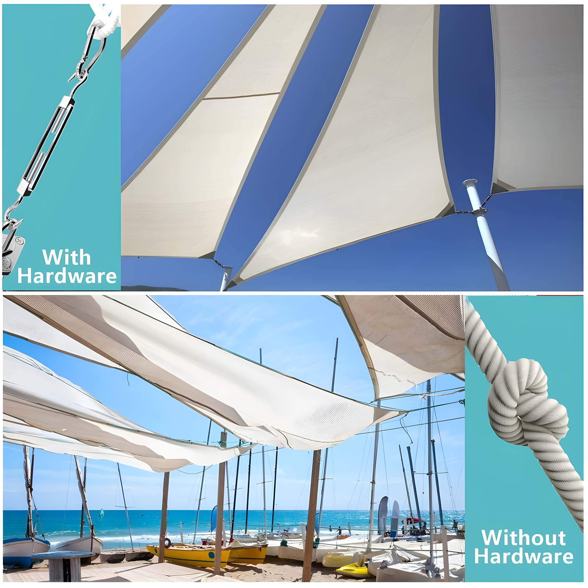 80 Pcs Sun Shade Sail Hardware Kit 5 inch 304 Stainless Steel for Rectangular/Square/Triangle Sun Shade Sail Installation Lawn and Garden, Heavy Duty Anti-Rust Sail Shade Hardware Kit