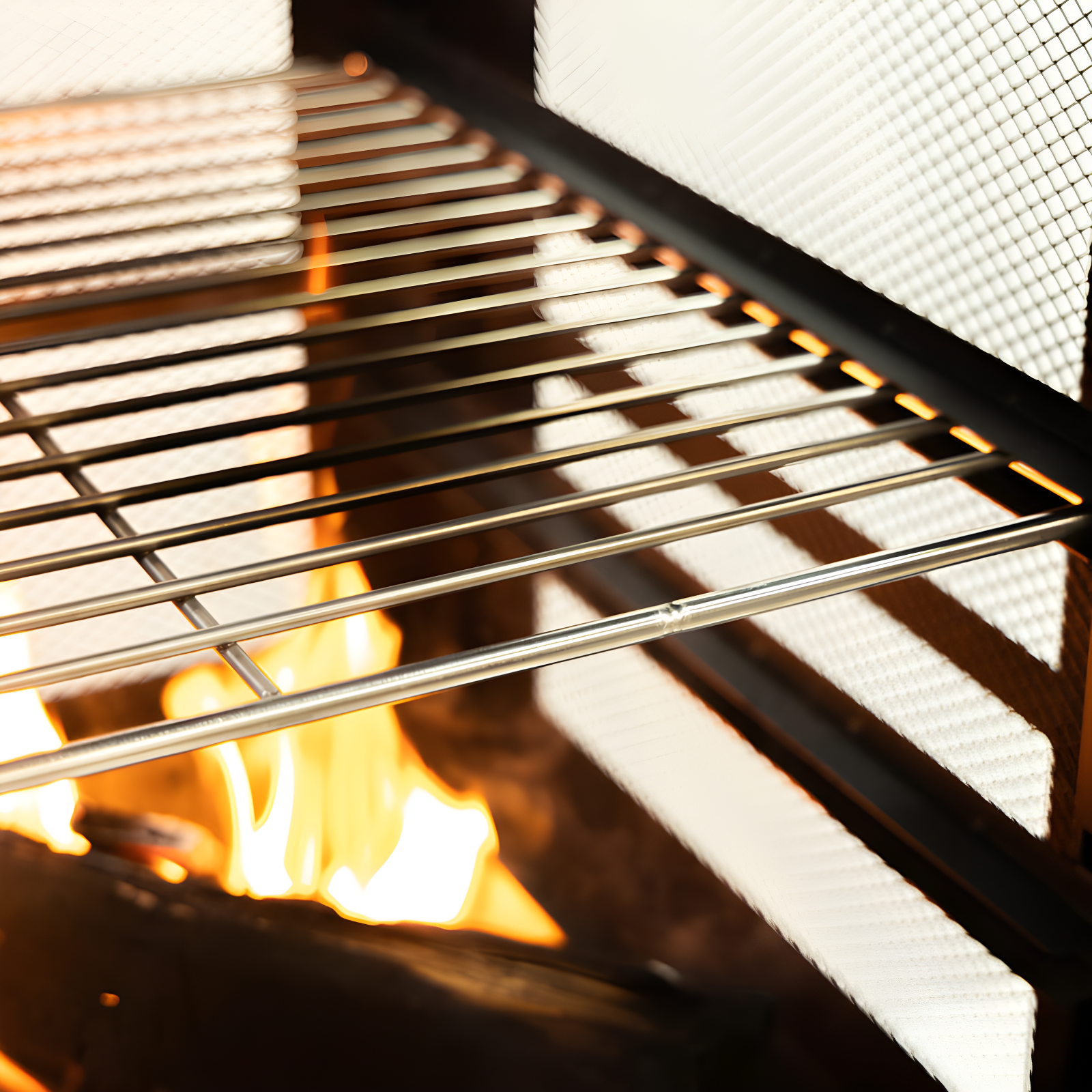 Deko Living Deko Living 26" Square Outdoor Steel Wood Burning Fireplace with Cast Iron Cooking Grill, Log Storage and Poker
