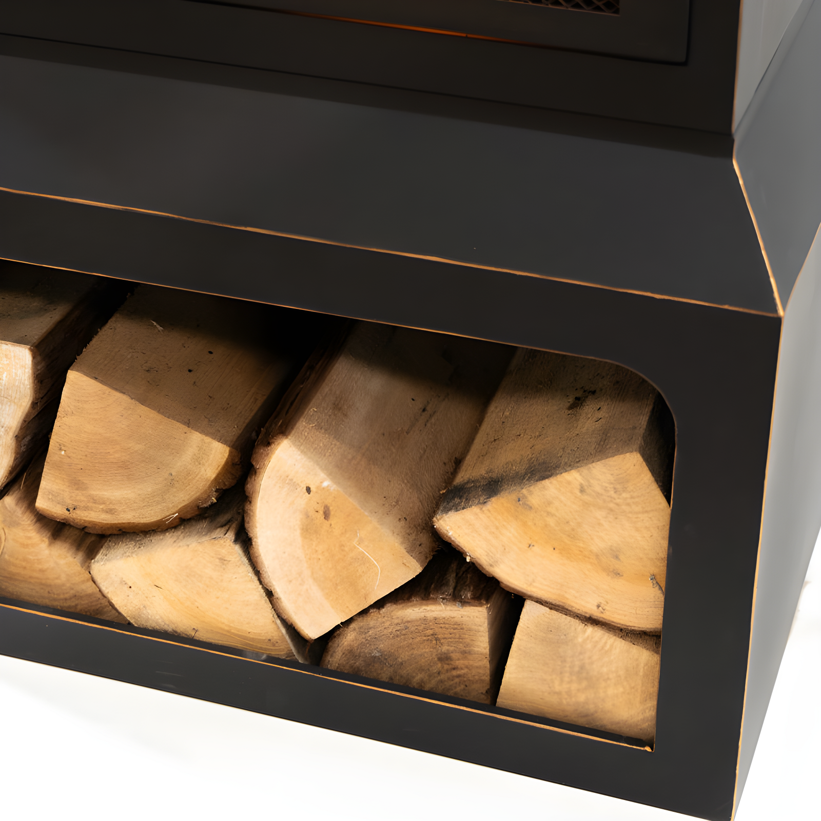 Deko Living Deko Living 26" Square Outdoor Steel Wood Burning Fireplace with Cast Iron Cooking Grill, Log Storage and Poker