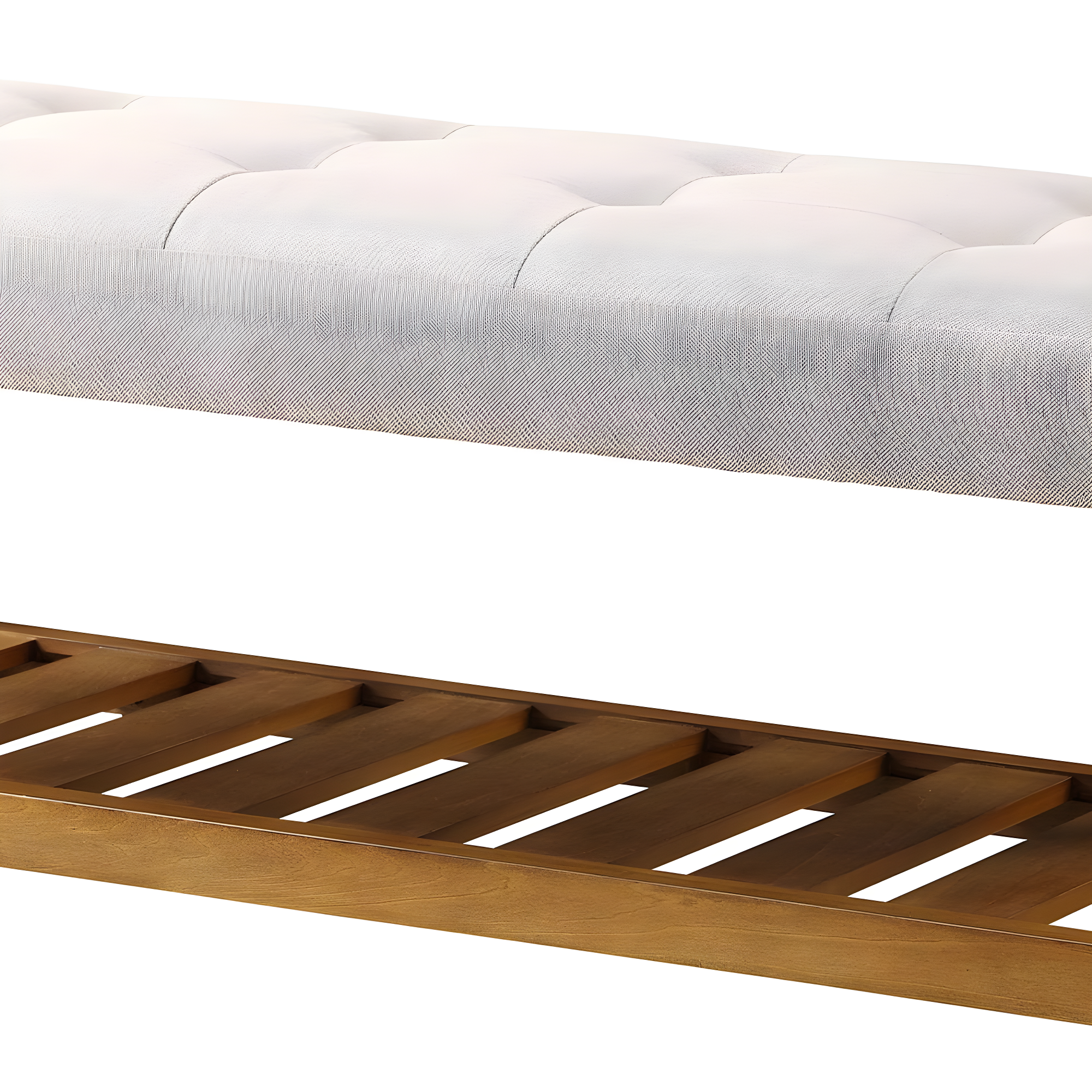 ACME 96680 Charla Wooden Frame Slatted Lower Shelf Bench, Light Gray and Oak