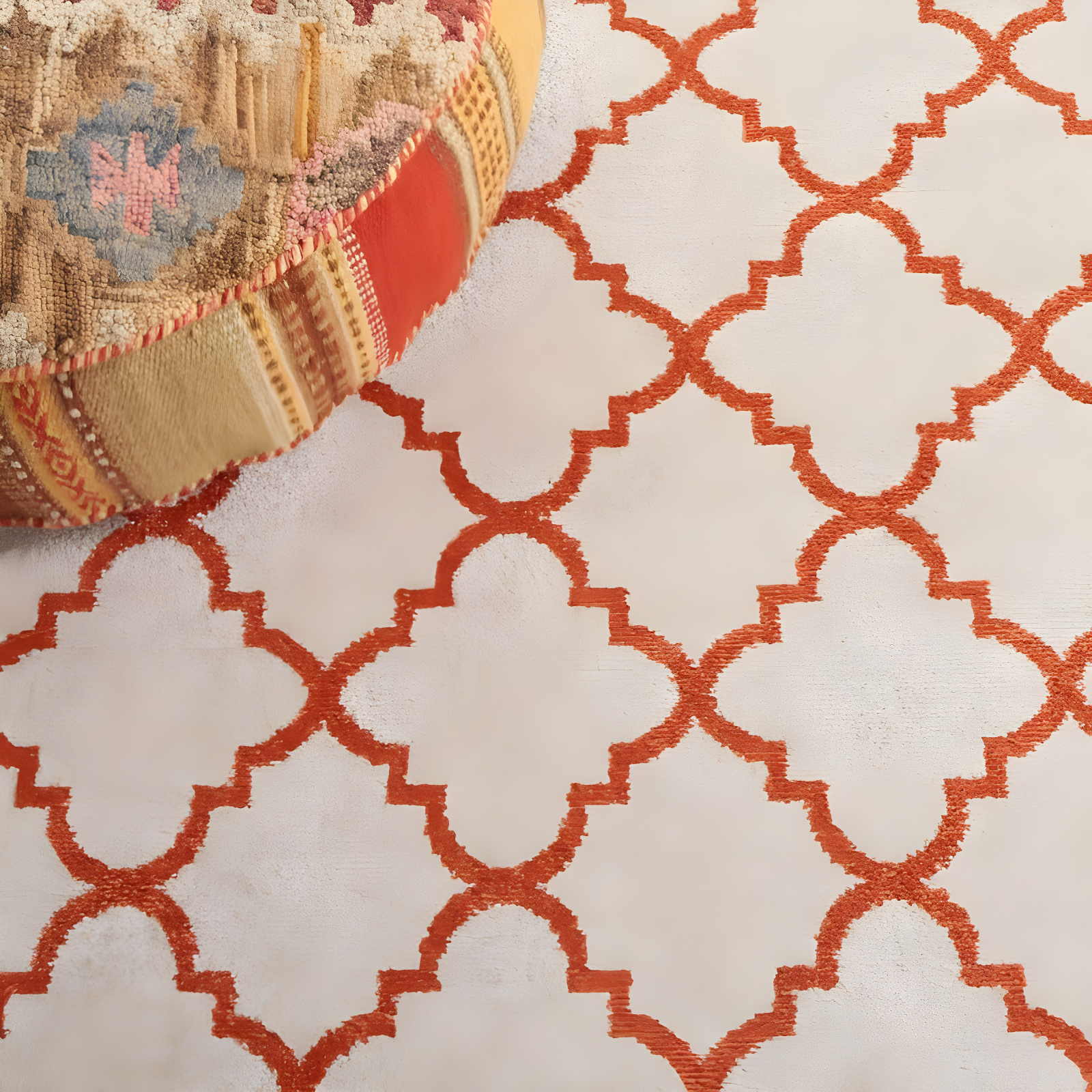 Amherst AMT422 Power Loomed Indoor Area Rug - Beige/Orange - 7'x7' - Safavieh