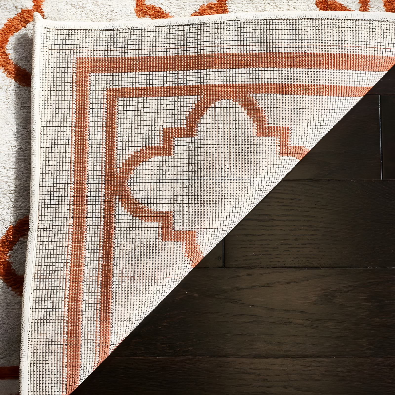 Amherst AMT422 Power Loomed Indoor Area Rug - Beige/Orange - 7'x7' - Safavieh