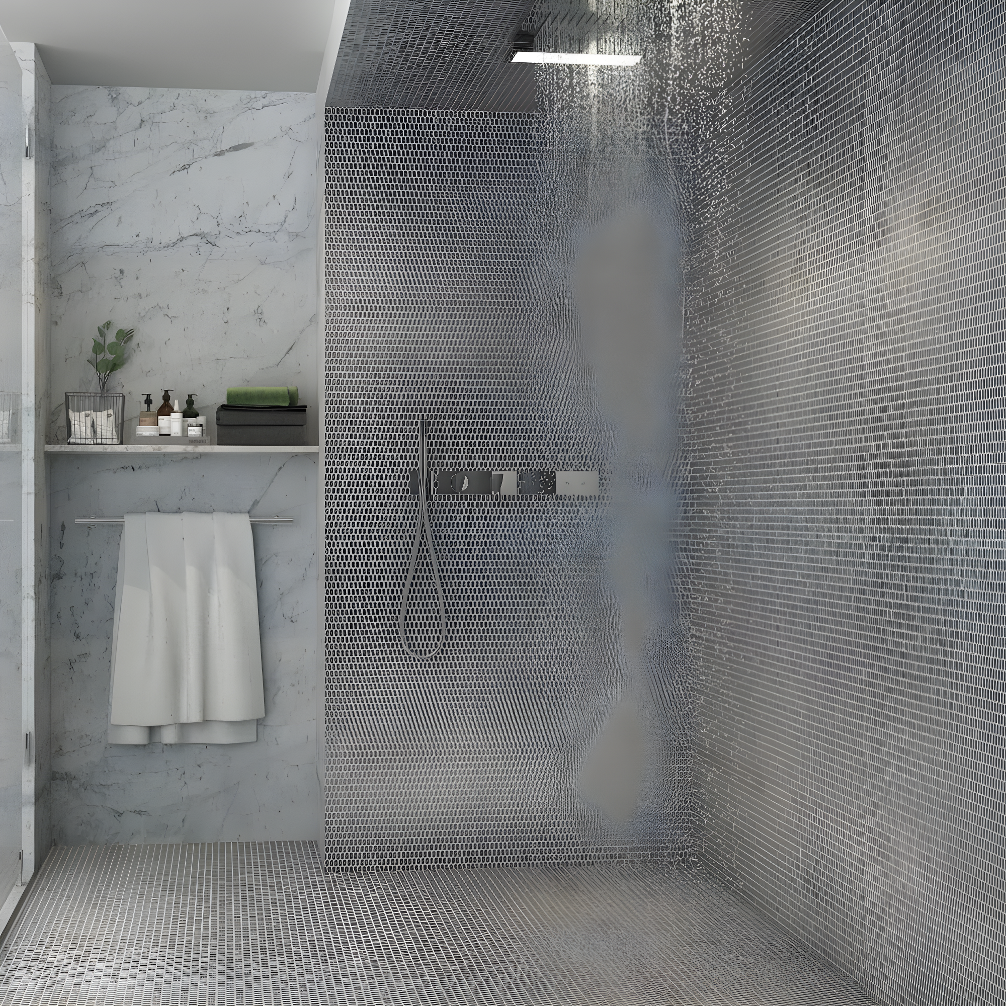 Whisper 11.61" x 11.73" Polished Mini Picket Glass Mosaic Wall Tile (0.94 Sq. Ft. / each)