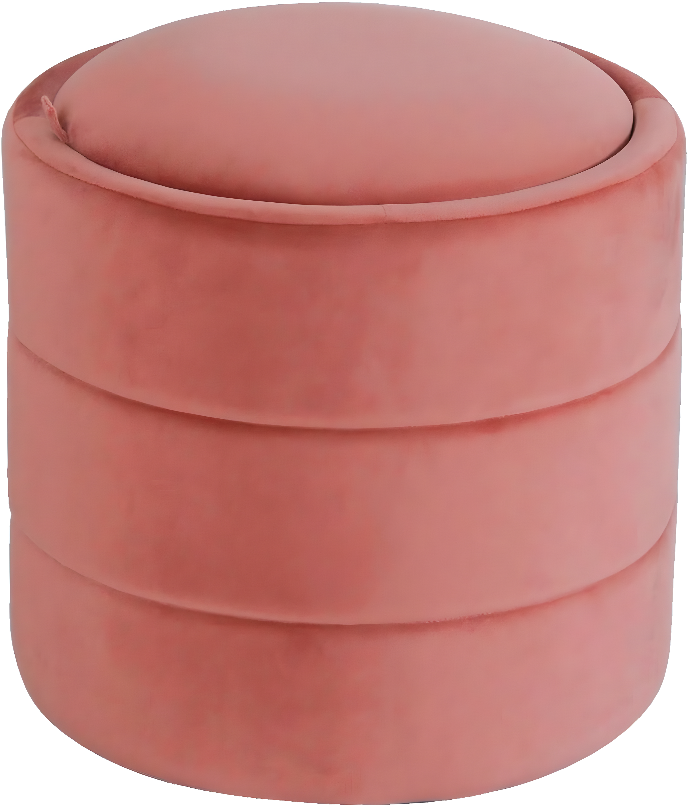 Storage Round Ottoman Blush Velvet - HomePop
