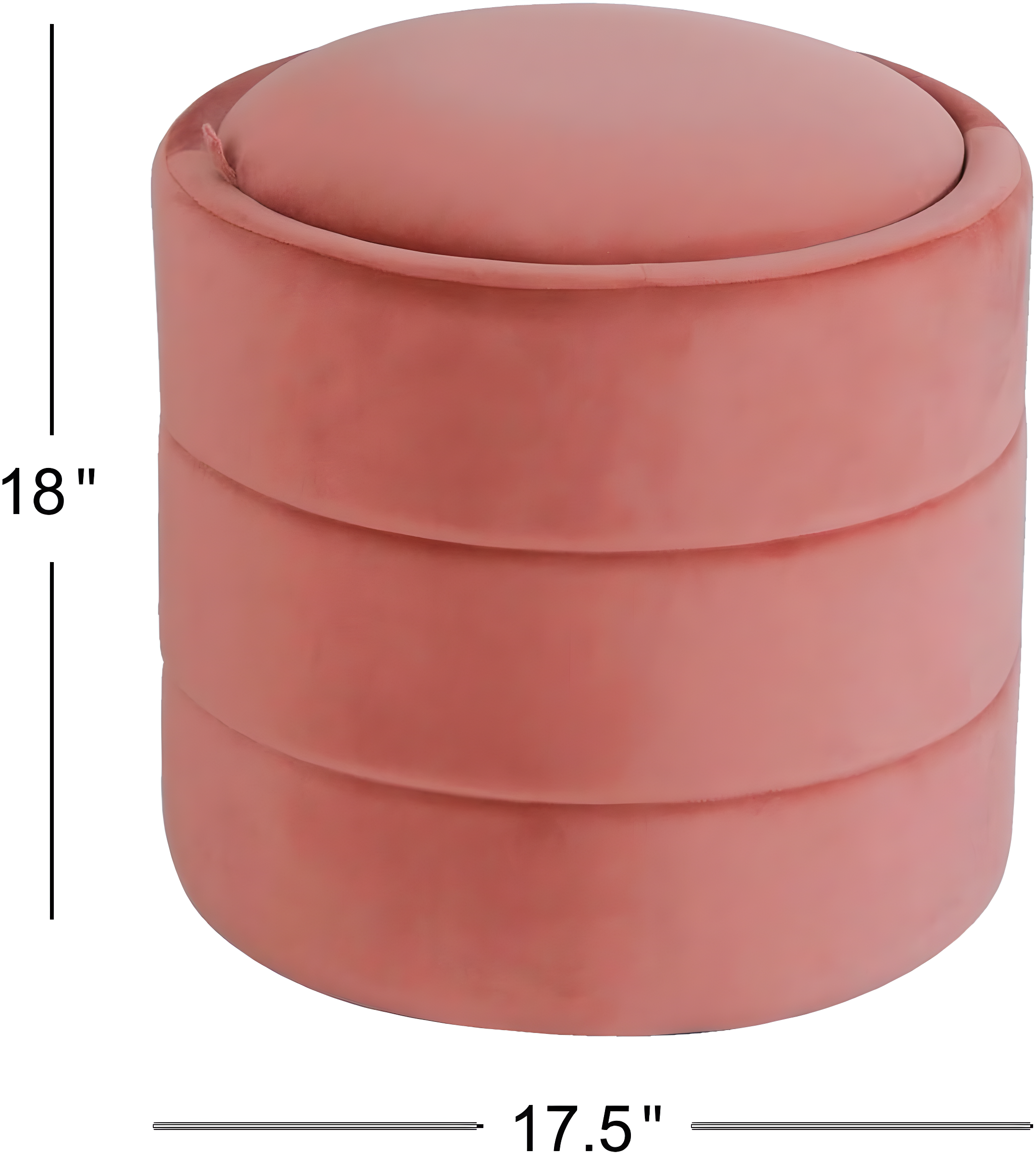 Storage Round Ottoman Blush Velvet - HomePop