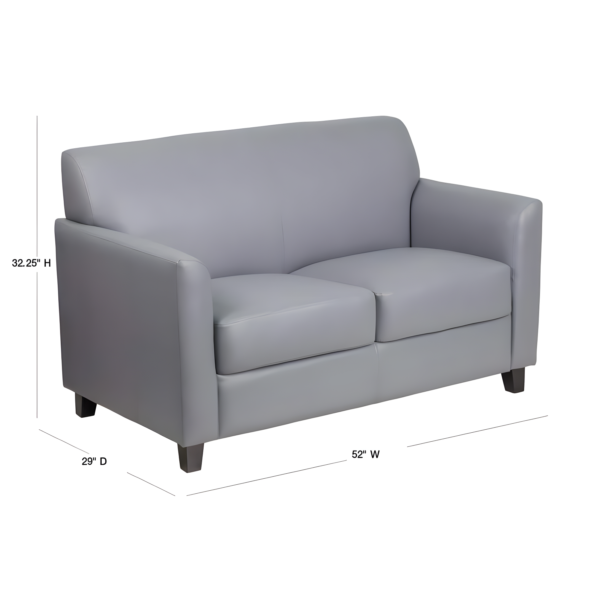 Hercules Junkersfeld 52" Modern LeatherSoft Upholstered Reception Loveseat
