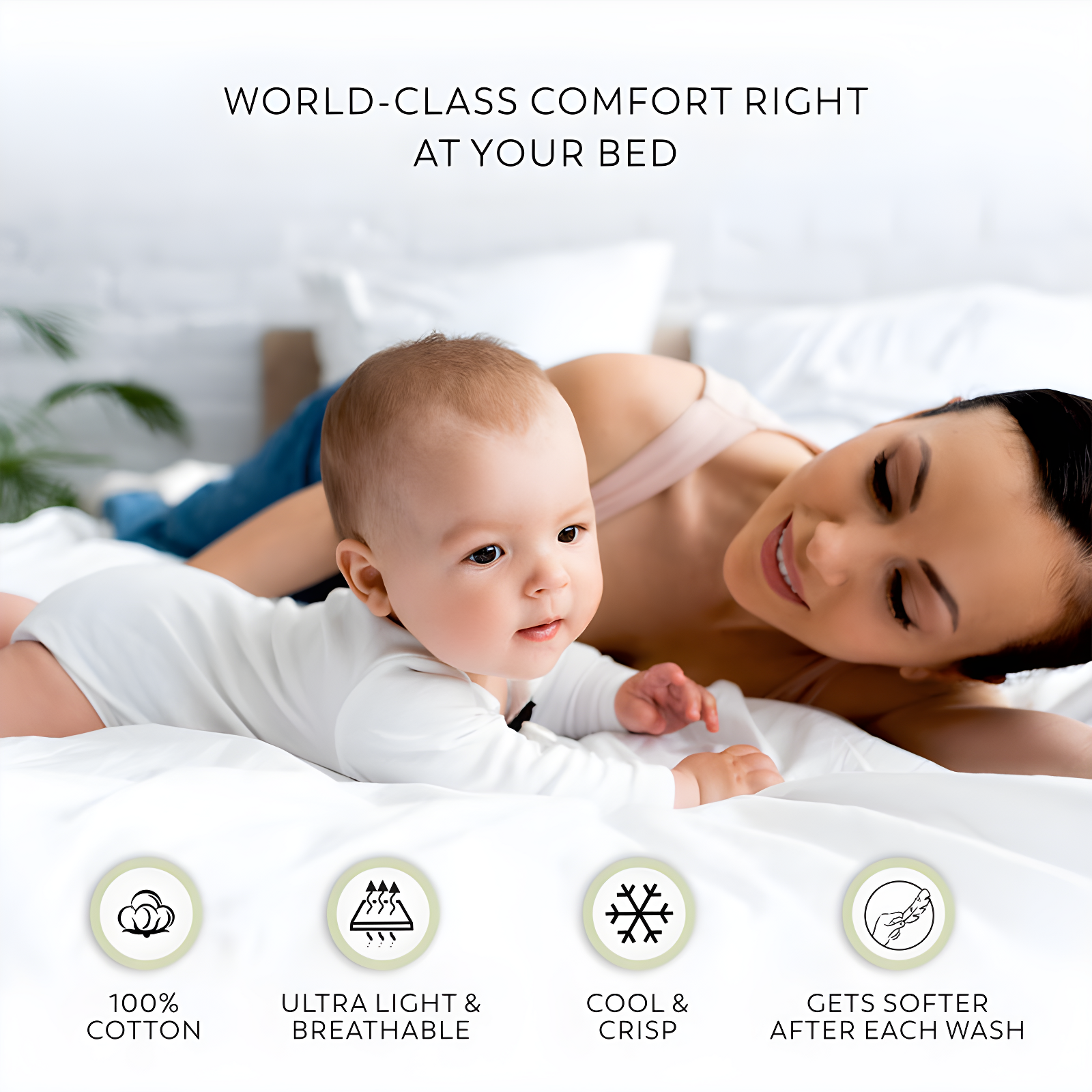 100% Cotton Lightweight Percale Weave Sheet Set