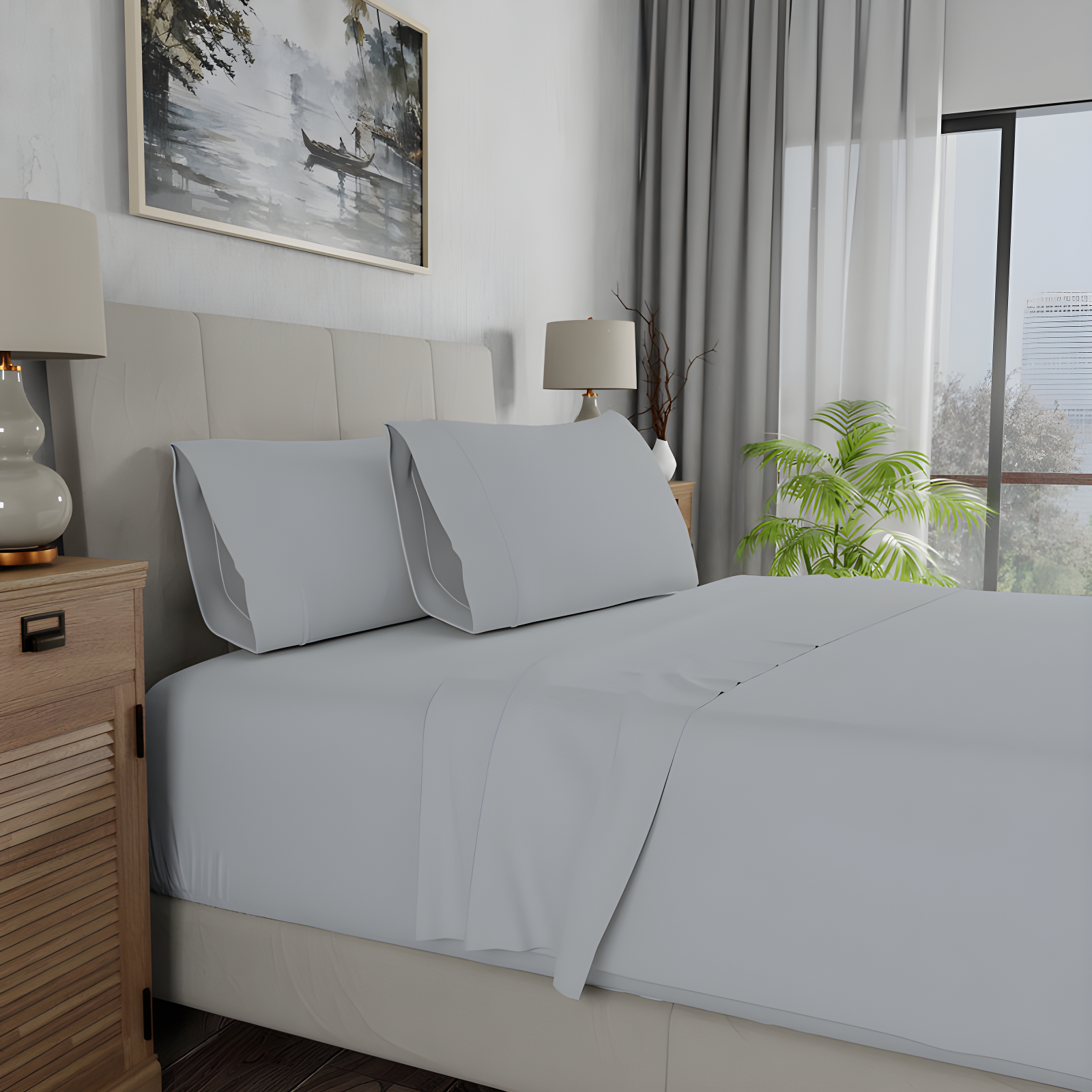 100% Cotton Lightweight Percale Weave Sheet Set
