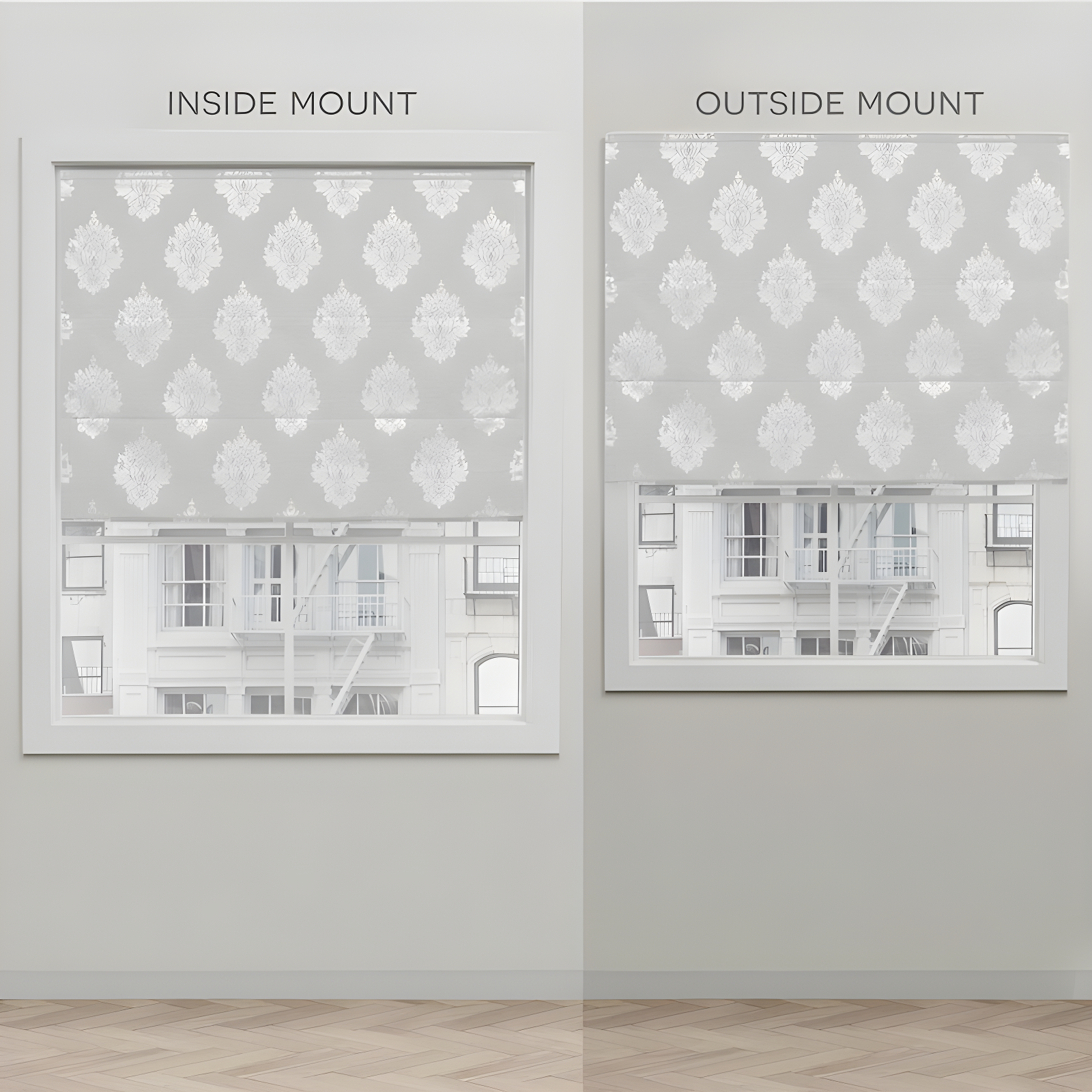 Amalgamated Textiles Exclusive Home Marseilles Damask 100% Blackout Roman Shade