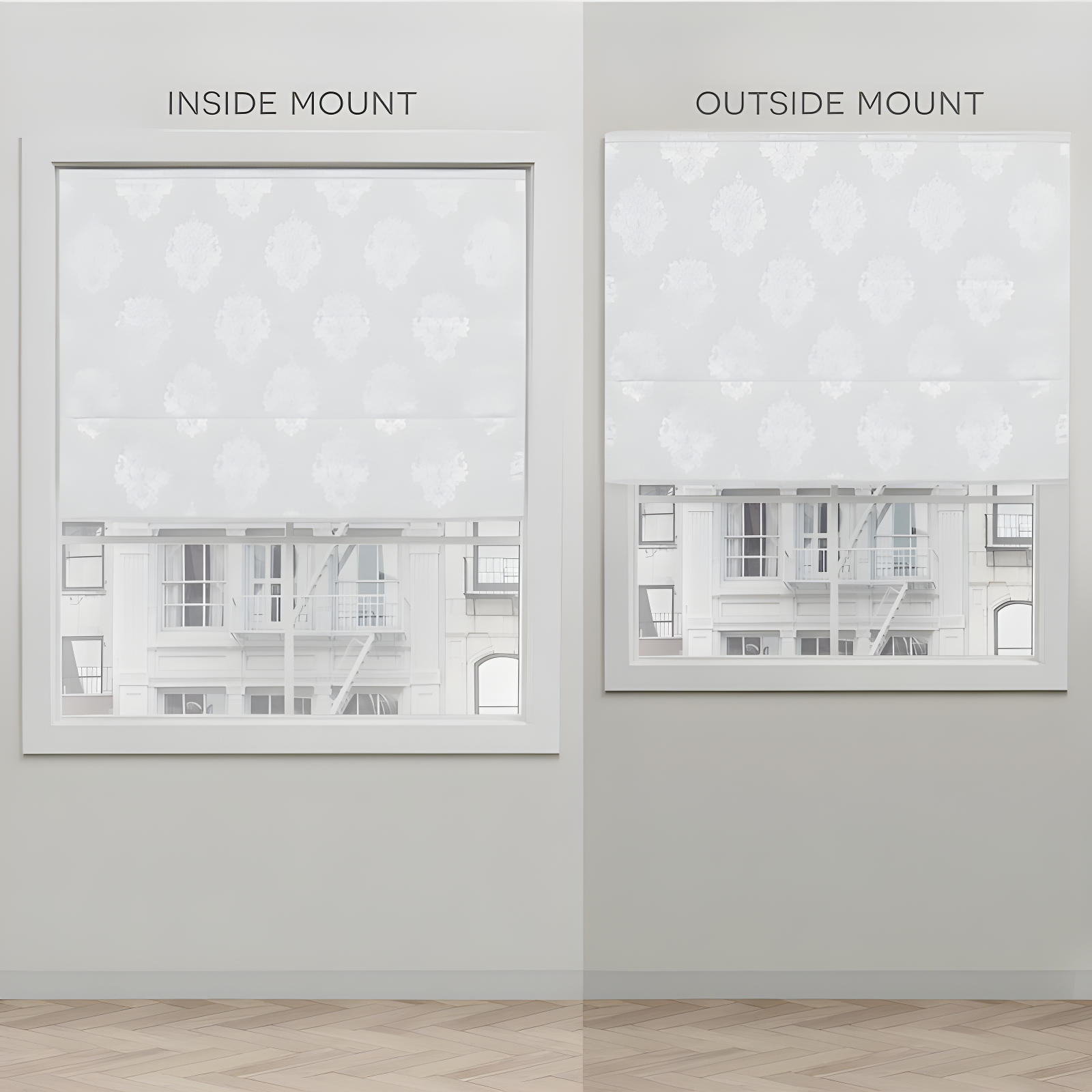 Amalgamated Textiles Exclusive Home Marseilles Damask 100% Blackout Roman Shade