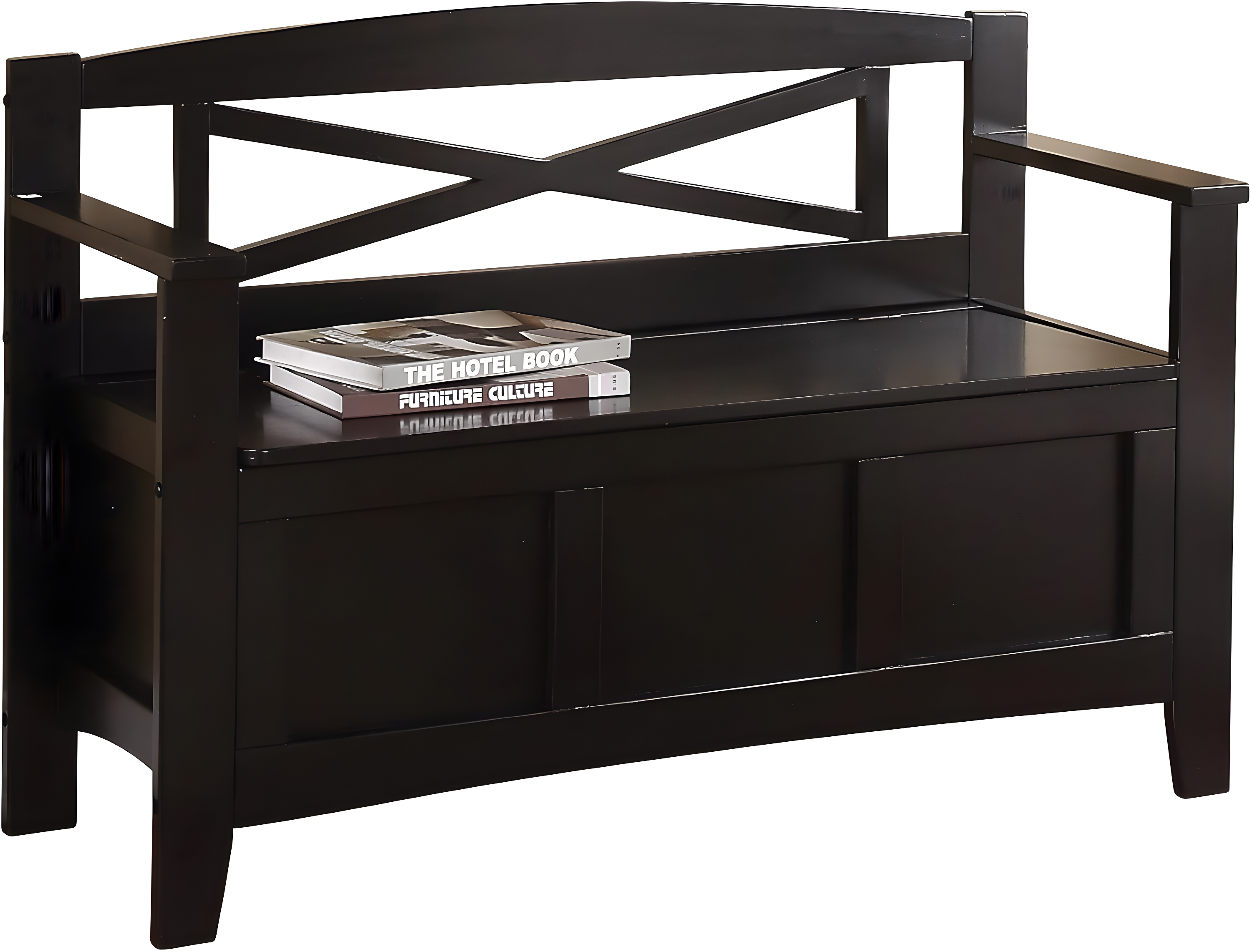 OSP Home Furnishings Metro Solid Wood  Entry Way Bench in Black