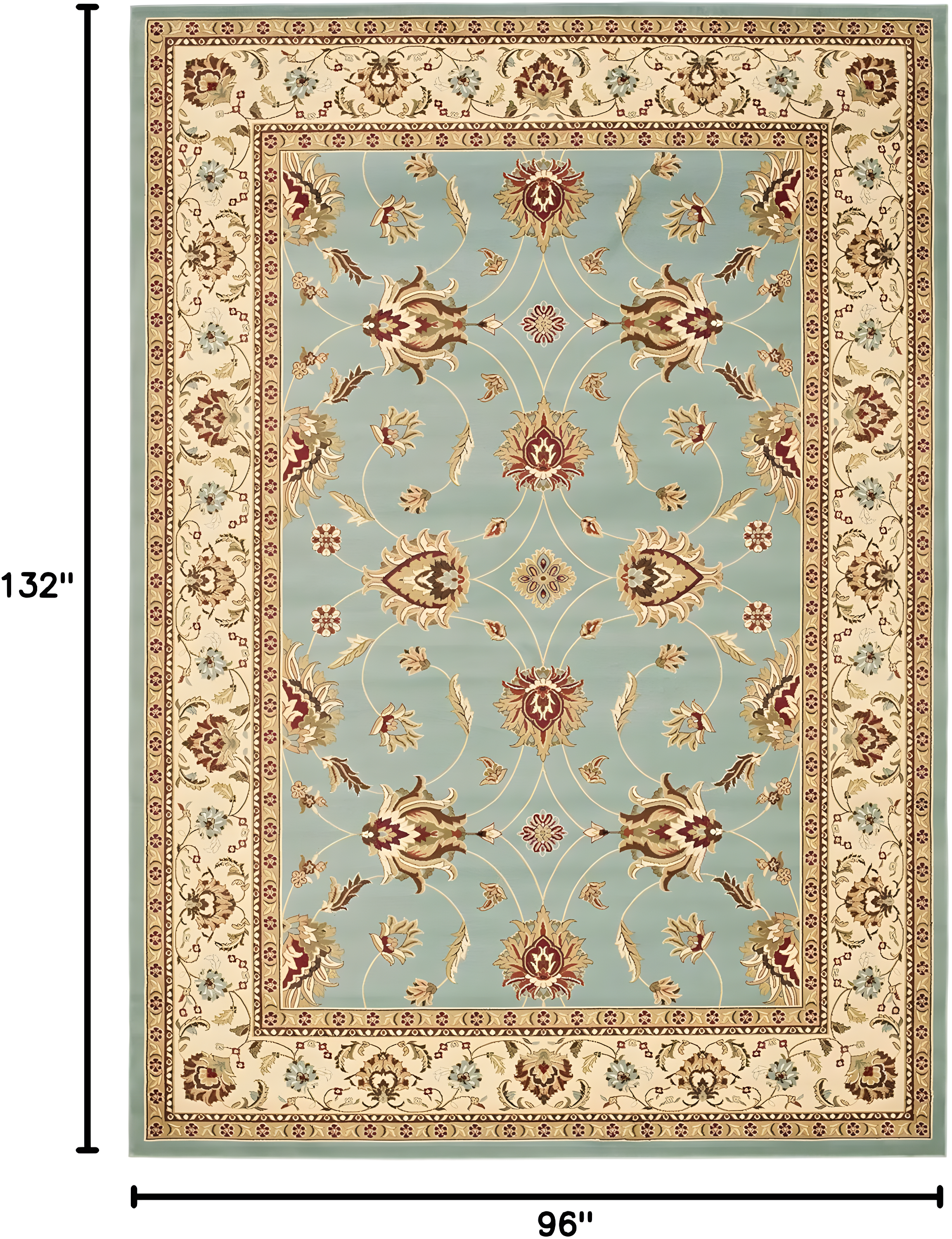 Lyndhurst LNH553 Power Loomed Area Rug - Blue/Ivory - 8'x11' - Safavieh.