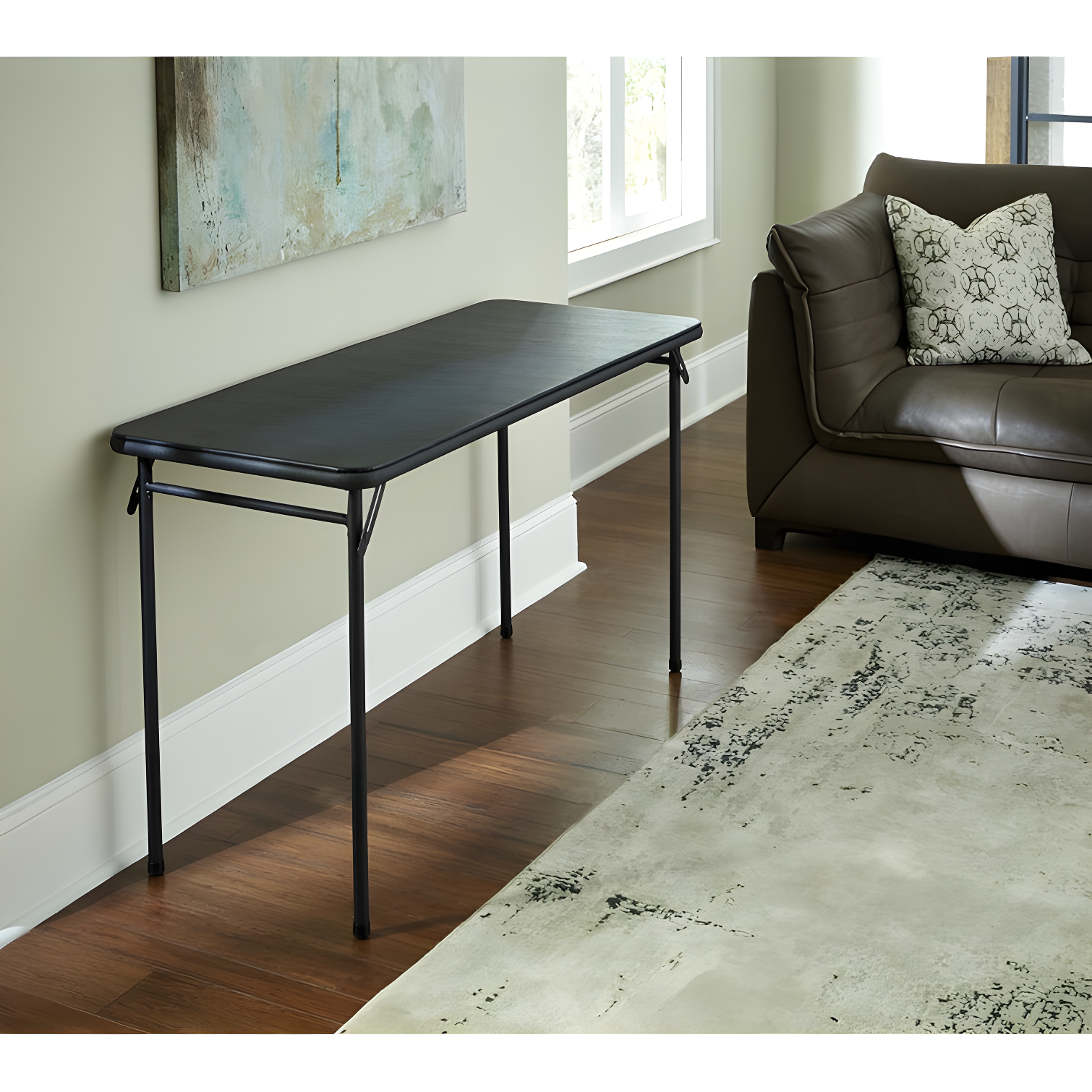 COSCO 20" x 48" Vinyl Top Serving Folding Table