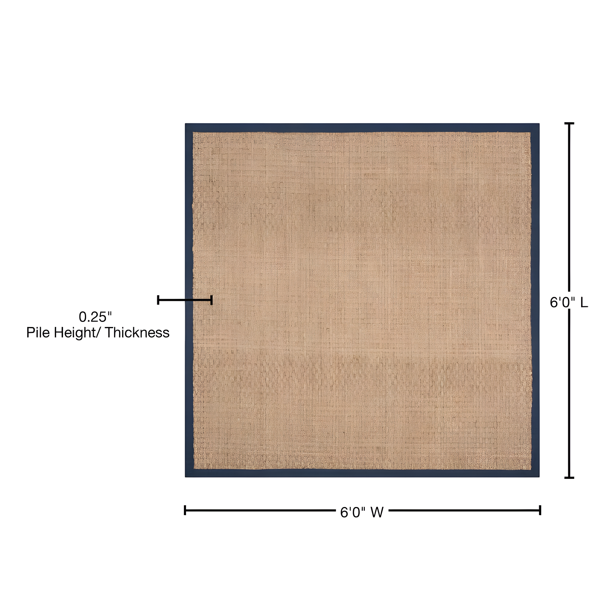 Natural Fiber NF114 Power Loomed Indoor Area Rug - Natural/Navy Blue - 6'x6' - Safavieh