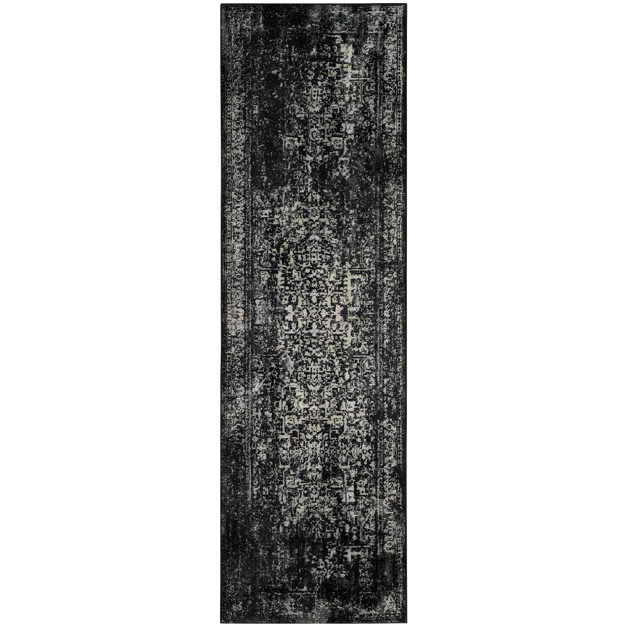 Evoke EVK256 Power Loomed Indoor Runner - Black/Grey - 2'2"x9' - Safavieh
