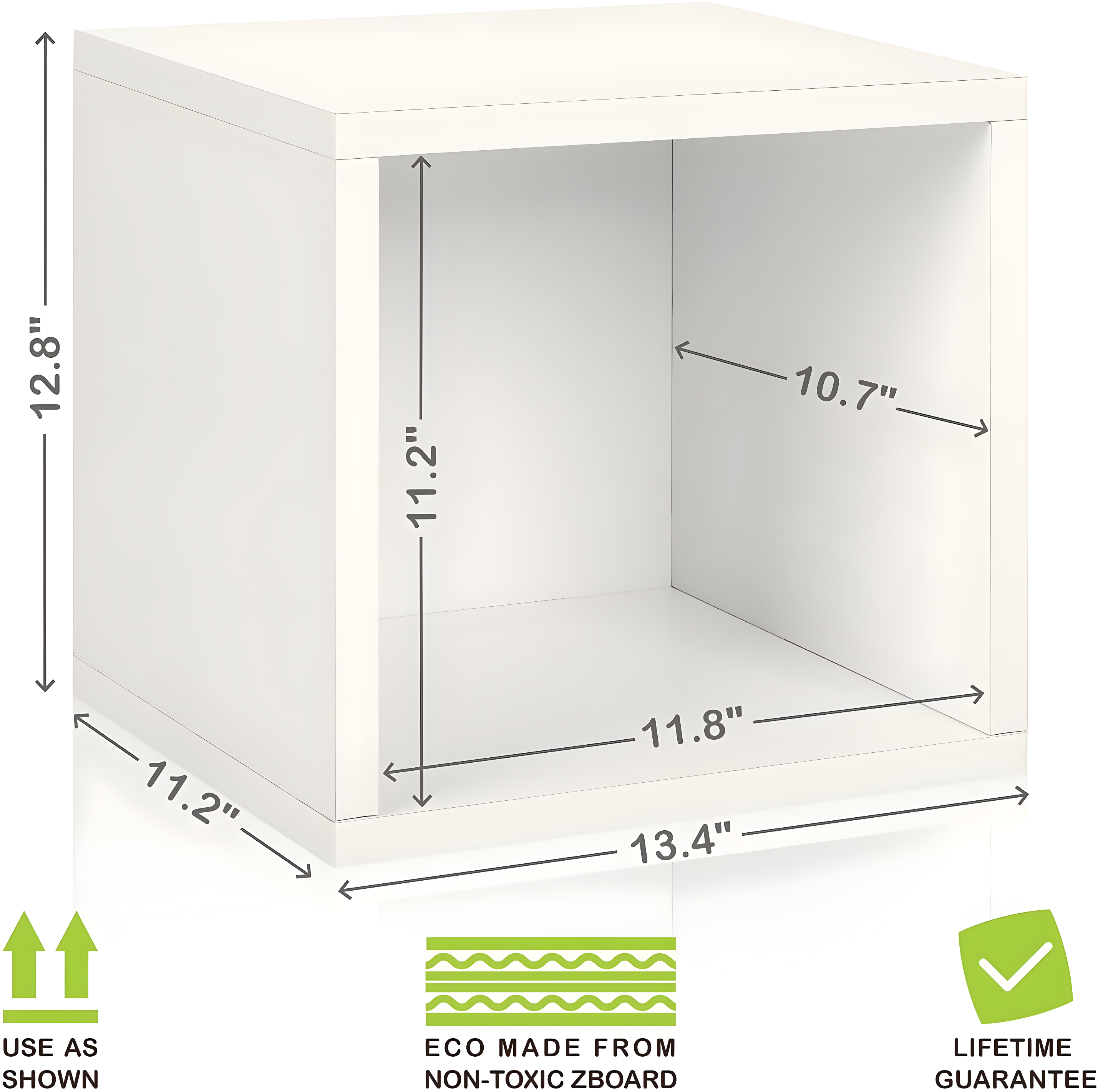 Way Basics Eco Stackable Storage Cube and Cubby Organizer, White