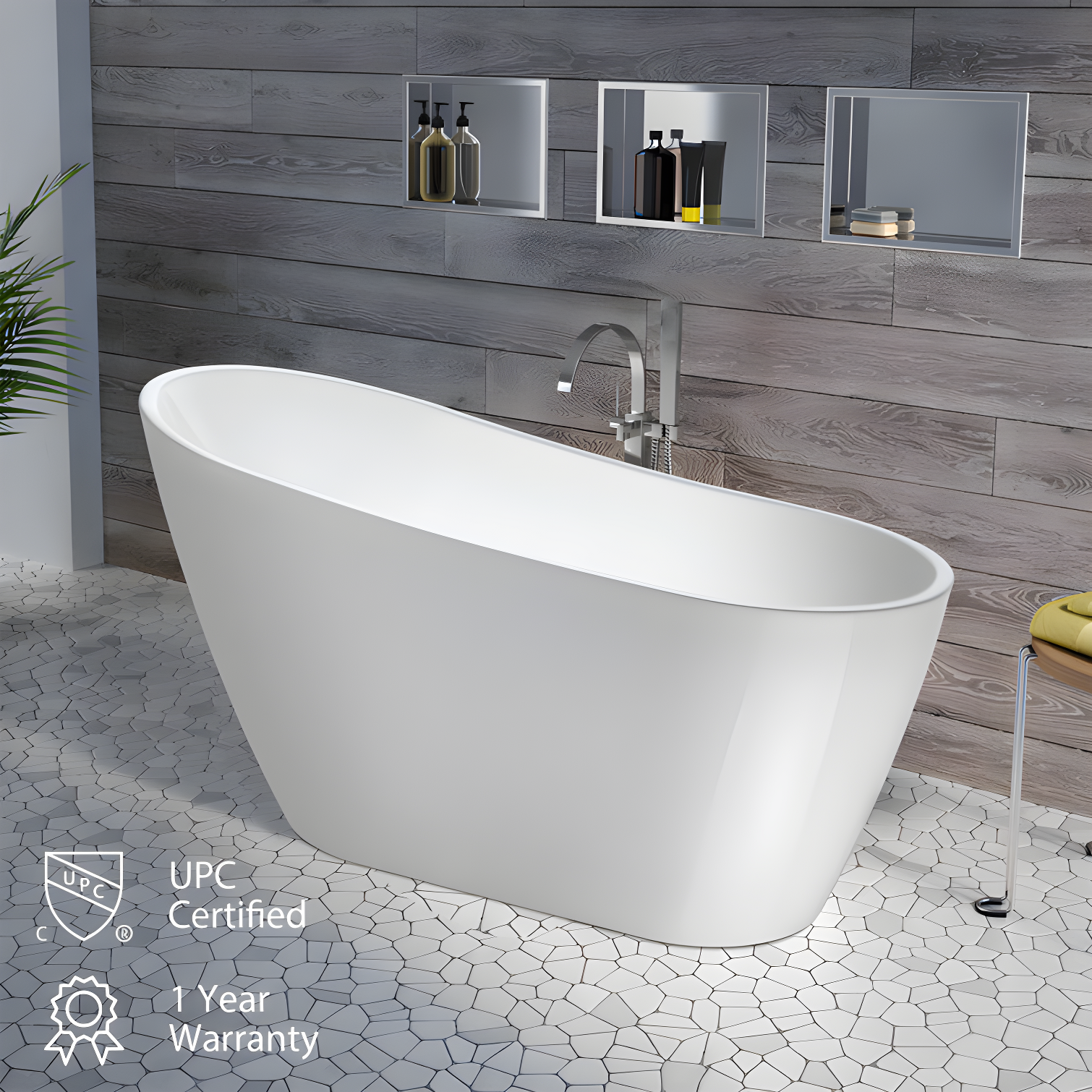 Cora 67" x 32" Freestanding Acrylic Bathtub