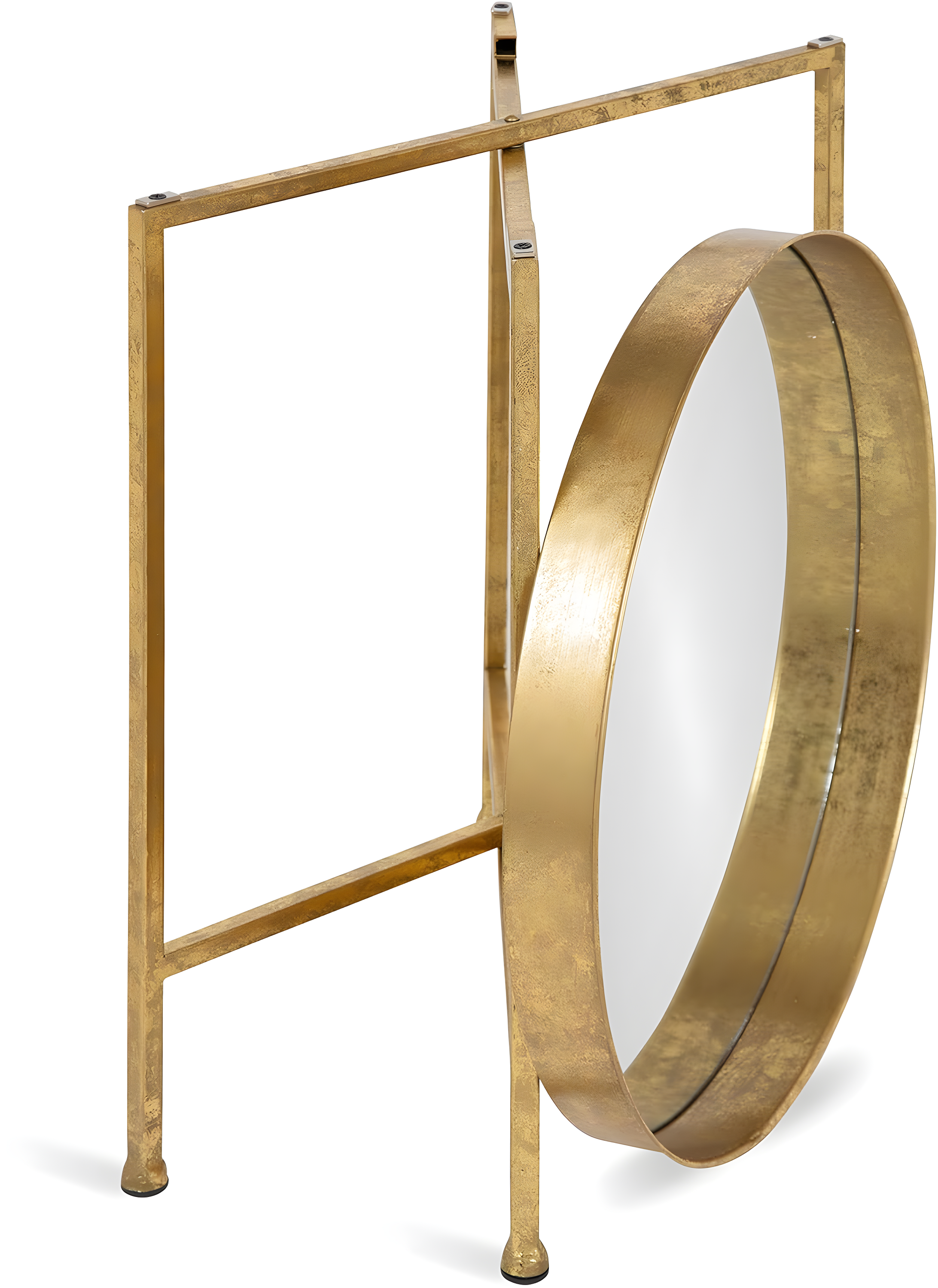 Kate and Laurel Celia Round Metal Side Table, 18.25x18.25x22, Gold and Mirror