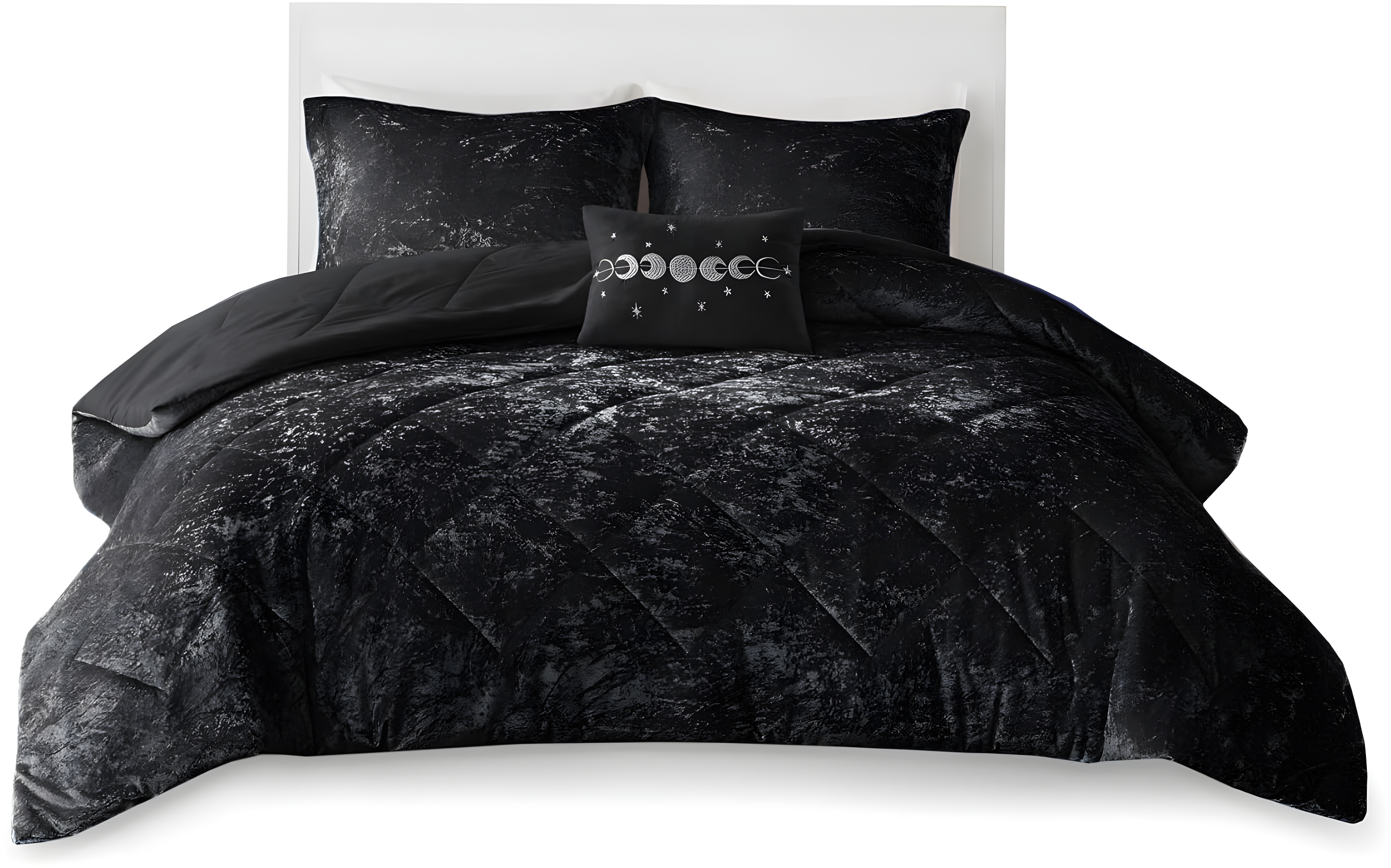 Intelligent Design Felicia Crushed Velvet Comforter Set with Throw Pillow