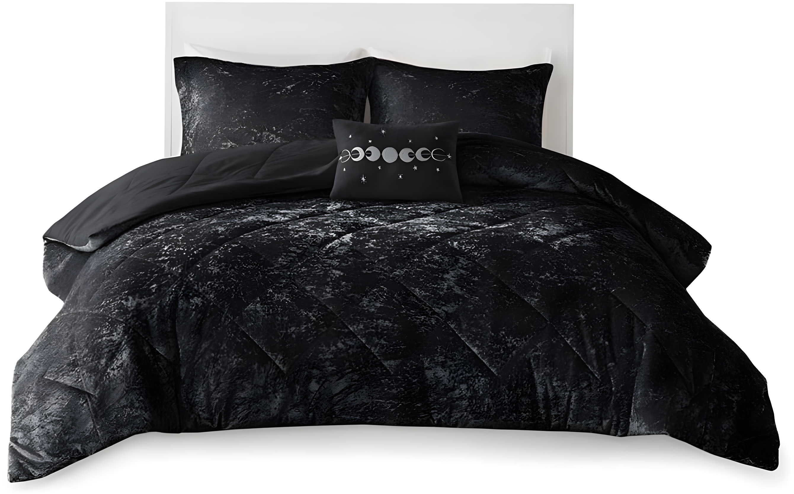 Intelligent Design Felicia Crushed Velvet Comforter Set with Throw Pillow