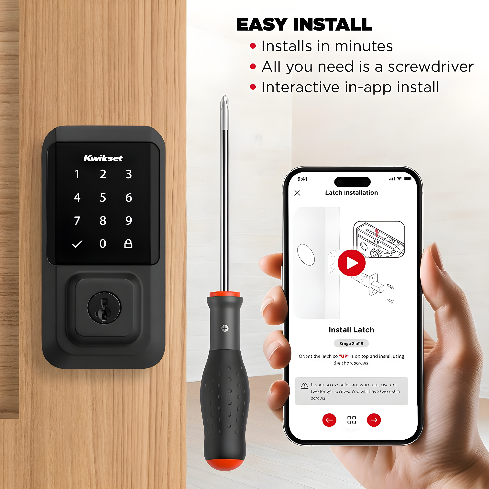 Halo Wi-Fi Smart Lock Touchscreen Single Cylinder Deadbolt with Smartkey Security