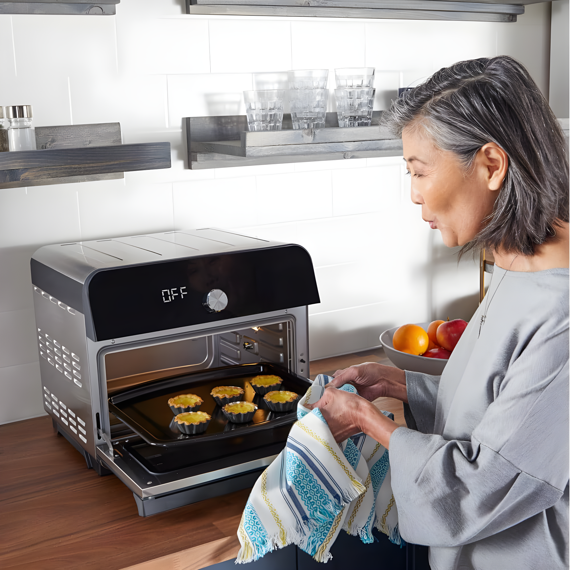 Instant Pot Omni Plus 18L Air Fryer Toaster Oven 10-in-1 Combo, Rotisserie Oven, Deep Fryer, Oil-less Mini Cooker, Convection Oven, Dehydrator, Roaster, Warmer, Reheater, Pizza Oven