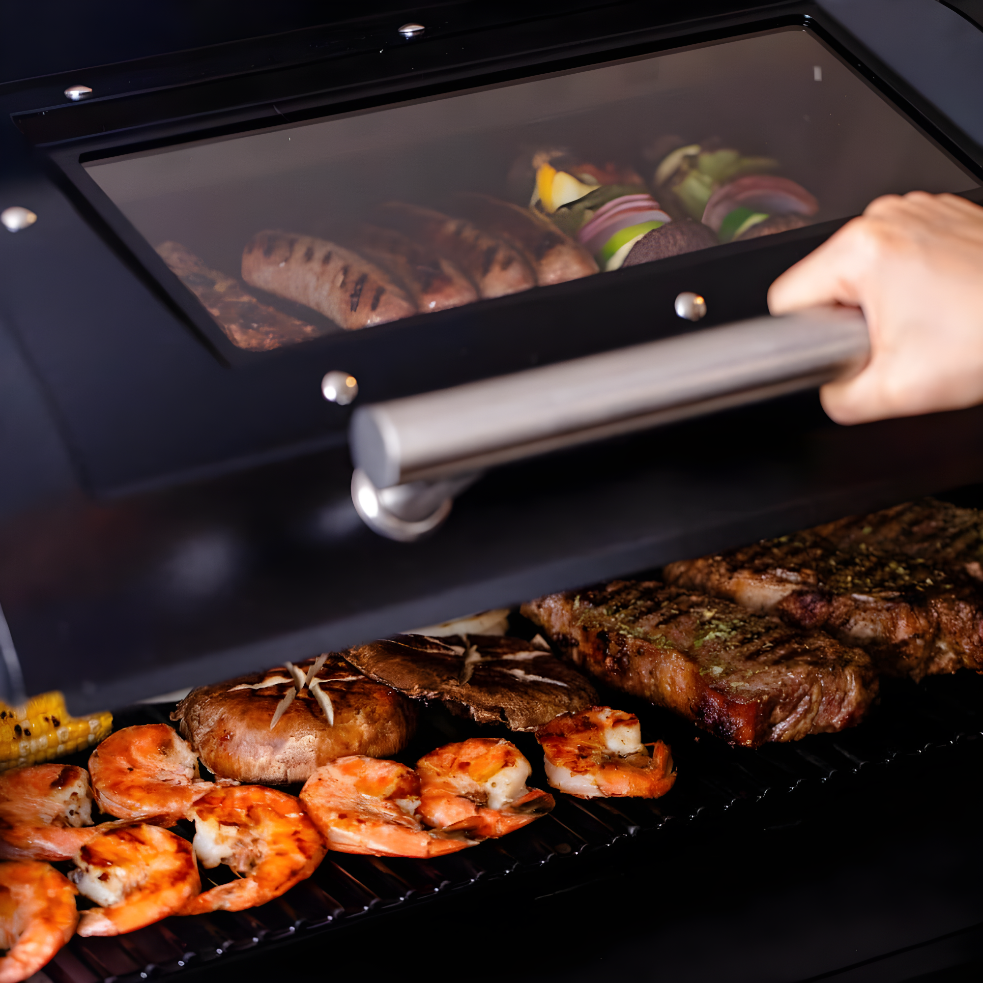 Asmoke 700 sg. in. Skylights Wood Pellet Grill