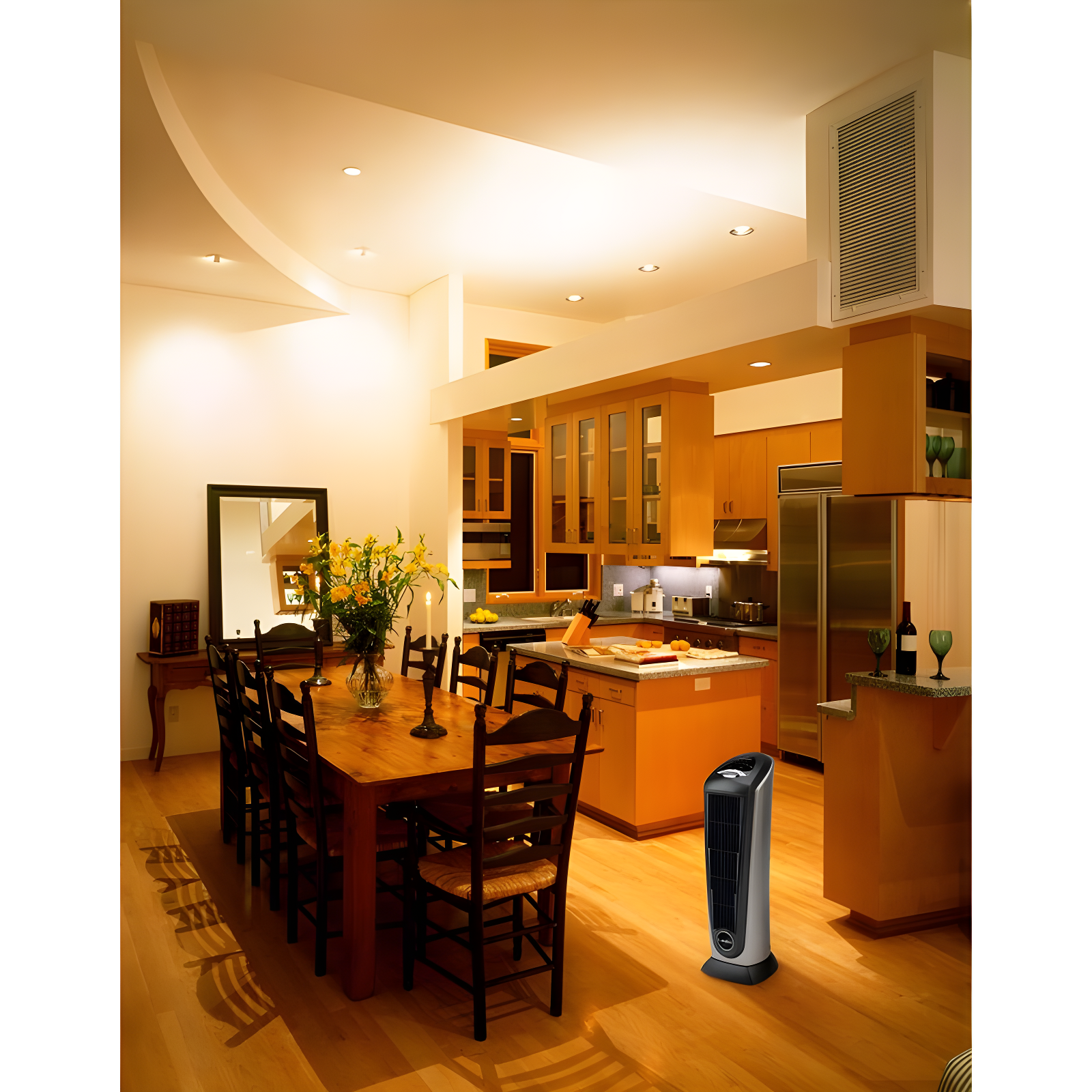 Lasko Ceramic 1500 Watt 5118 BTU Electric Tower Space Heater with Adjustable Thermostat , Remote Included and with Digital Display