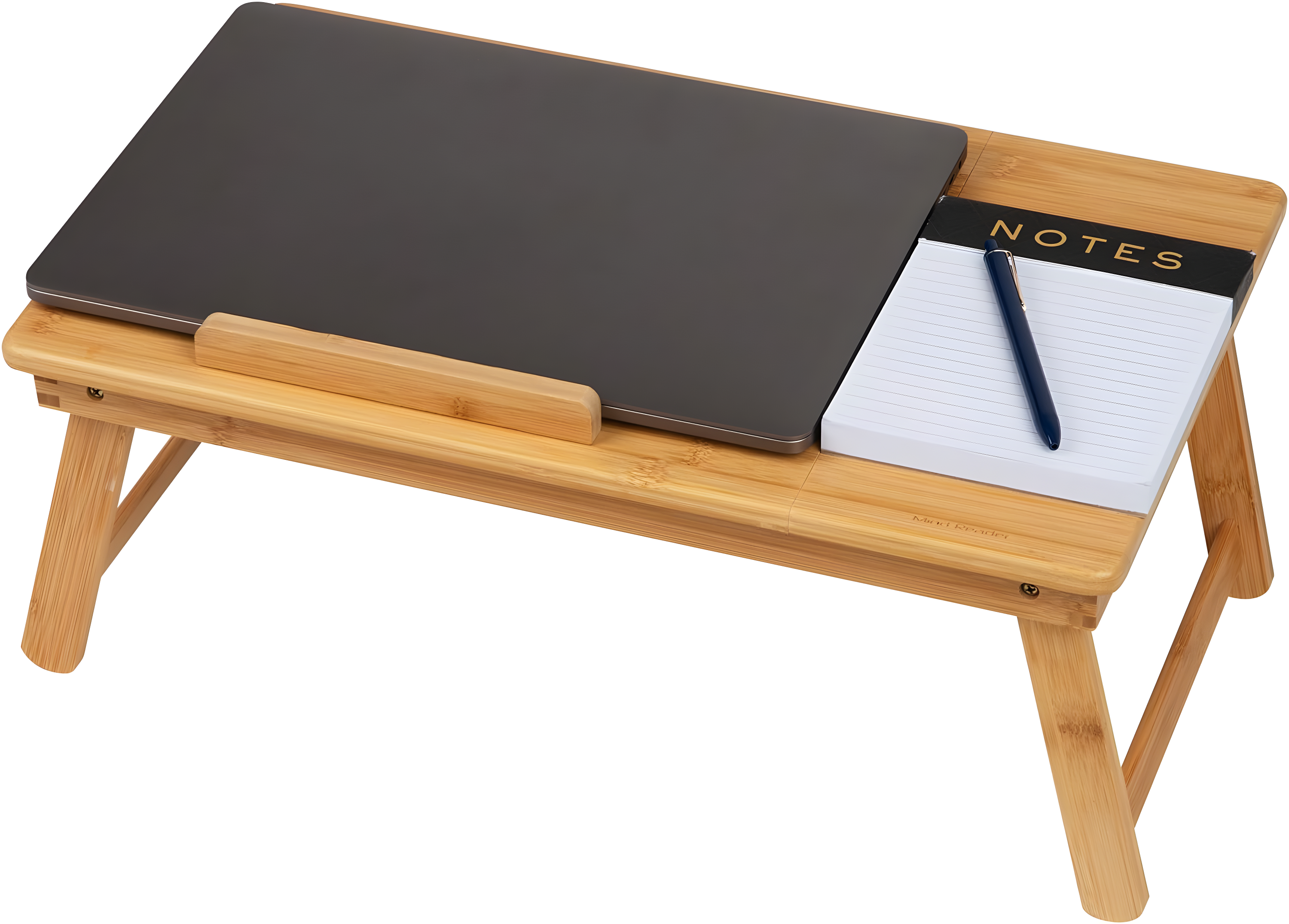 Mind Reader Lap Desk Laptop Stand, Bed Tray, Dorm Room, Folding Legs, Rayon From Bamboo, 19.75"L x 12"W x 8.25"H