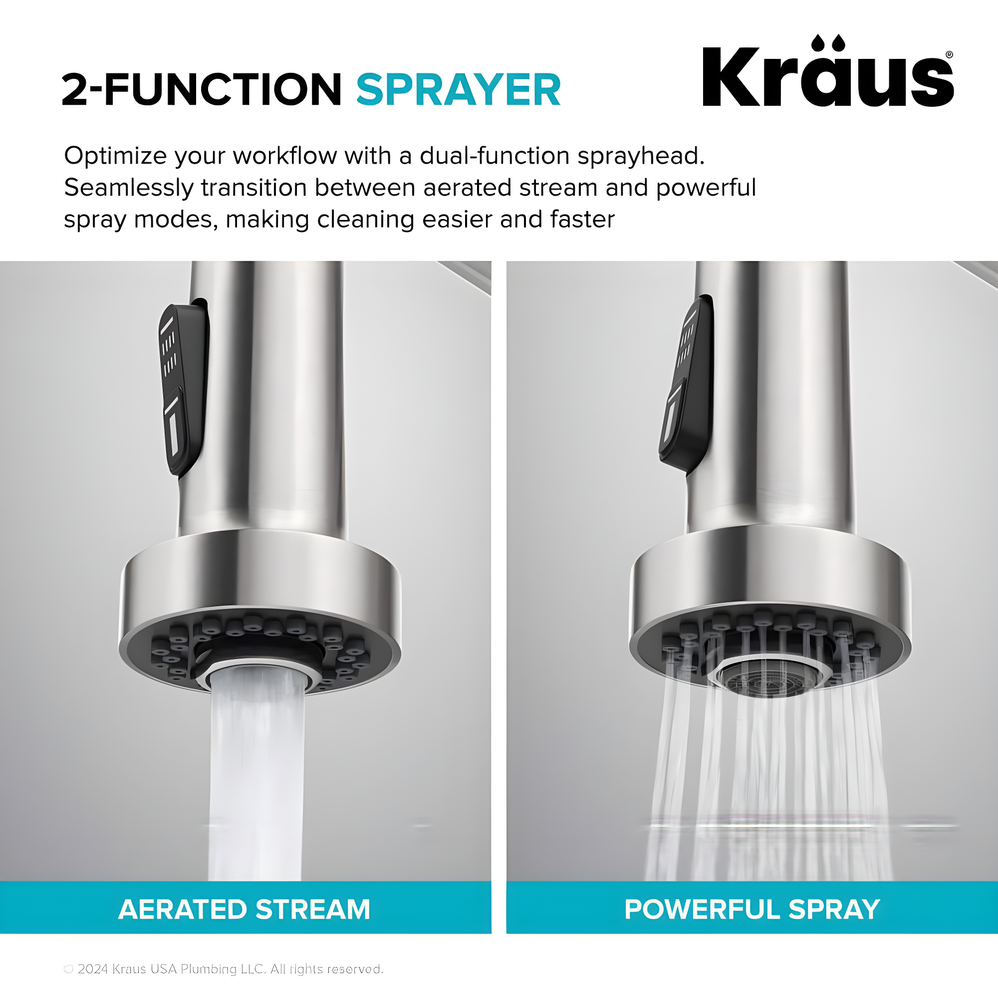 Kraus Bolden Touchless Sensor Commercial Style 2-Function Single Handle Pull-Down Kitchen Faucet