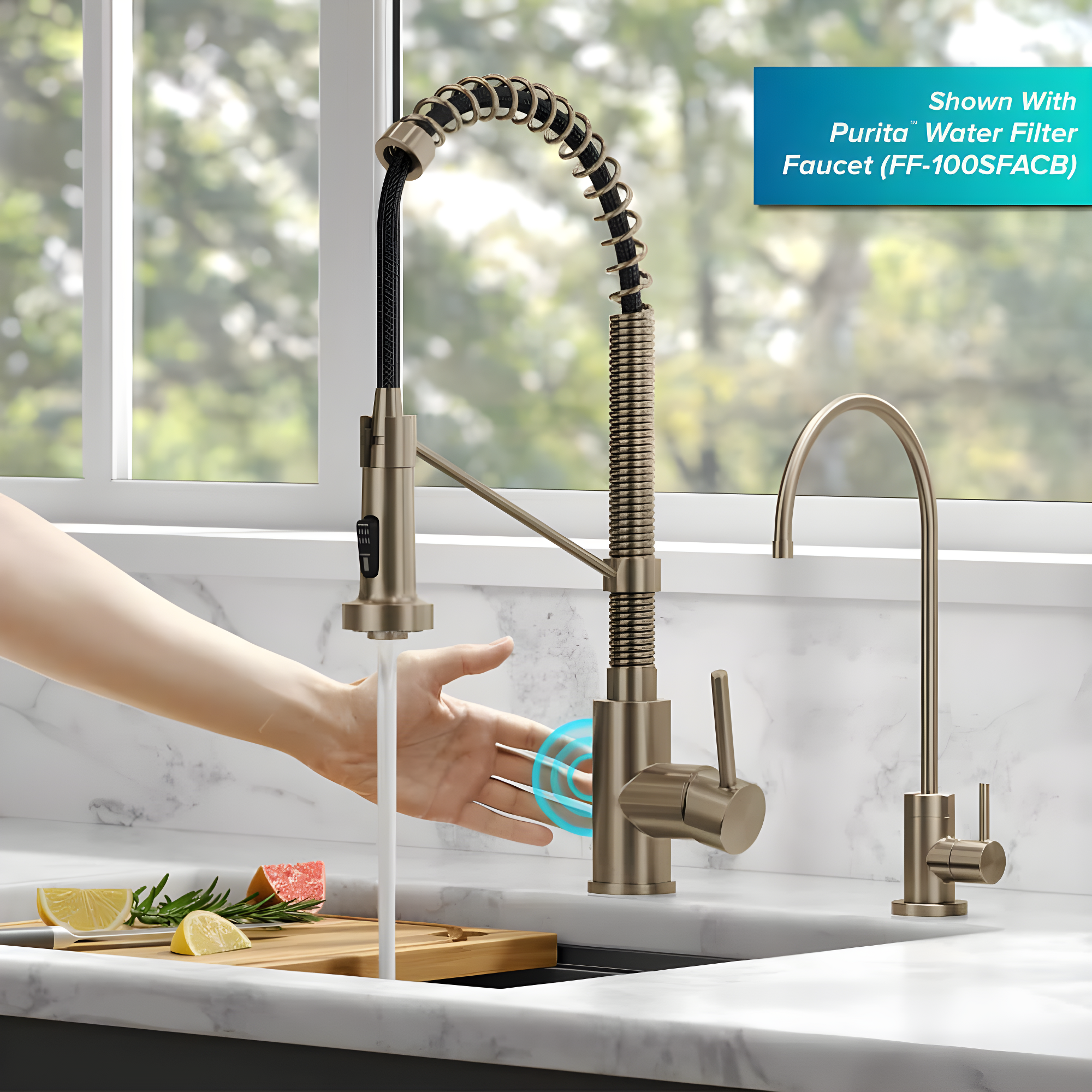 Kraus Bolden Touchless Sensor Commercial Style 2-Function Single Handle Pull-Down Kitchen Faucet