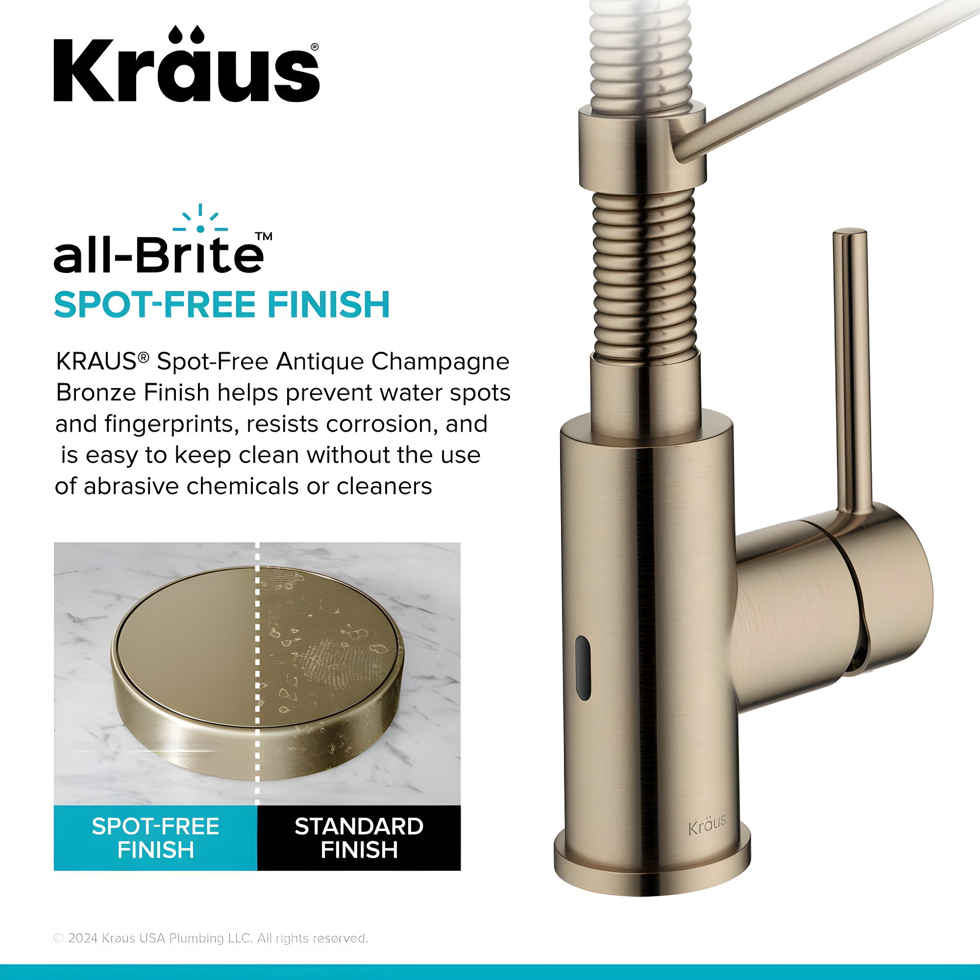 Kraus Bolden Touchless Sensor Commercial Style 2-Function Single Handle Pull-Down Kitchen Faucet