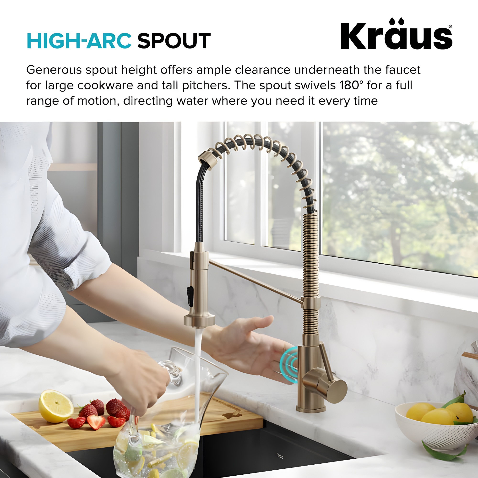 Kraus Bolden Touchless Sensor Commercial Style 2-Function Single Handle Pull-Down Kitchen Faucet